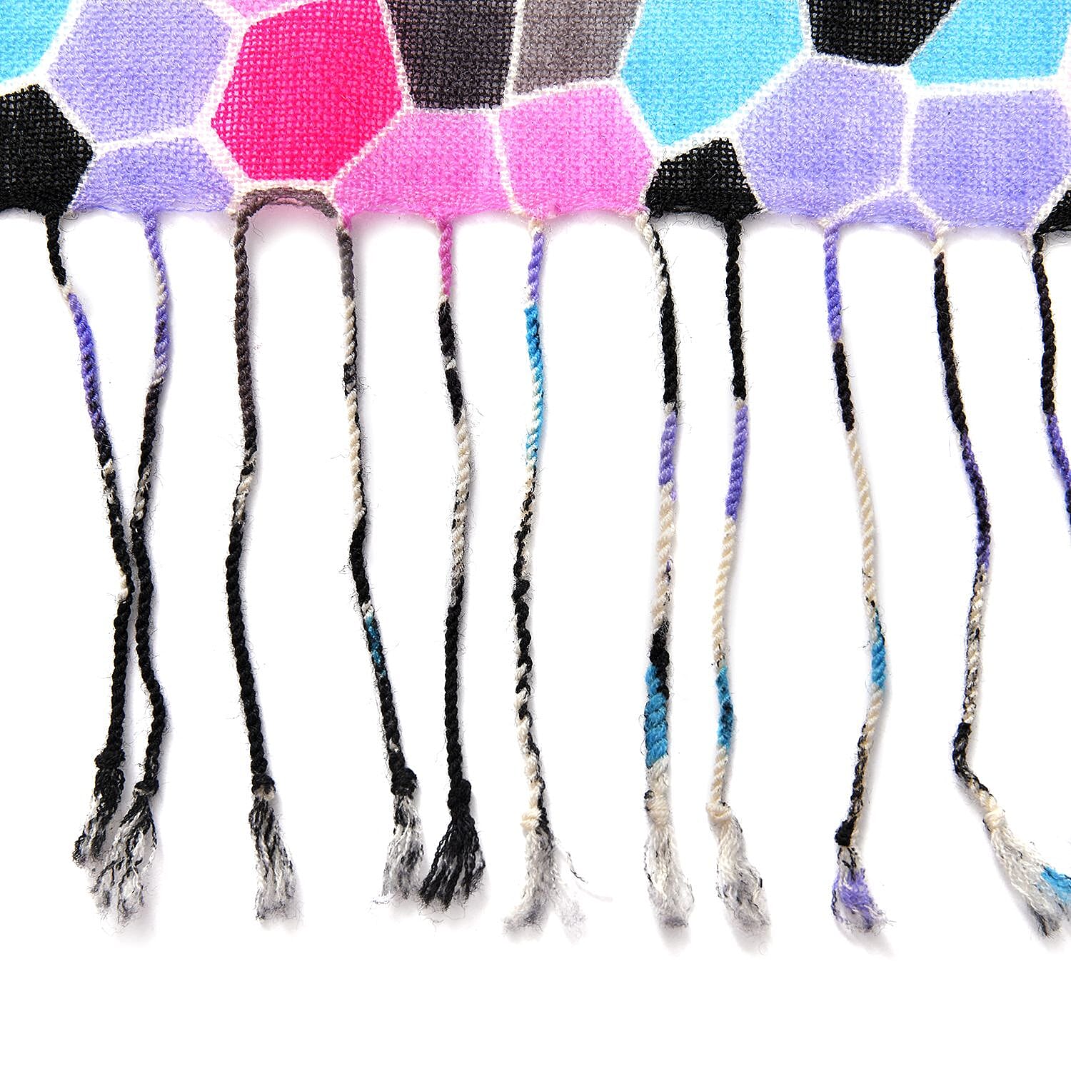 LA MAREY Merino Wool Honeycomb Pattern Scarf (Size 66x184 Cm) -