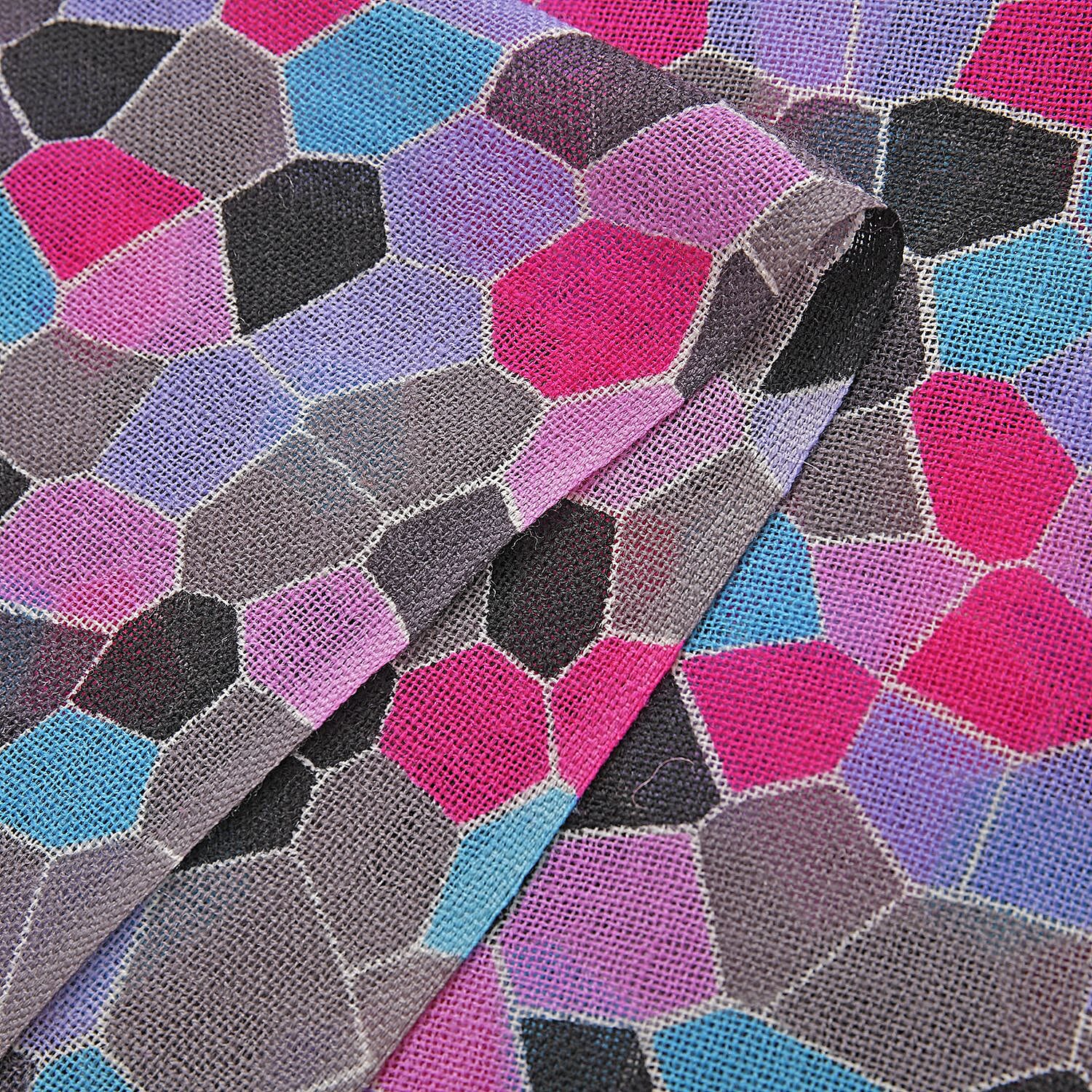 LA MAREY Merino Wool Honeycomb Pattern Scarf (Size 66x184 Cm) -