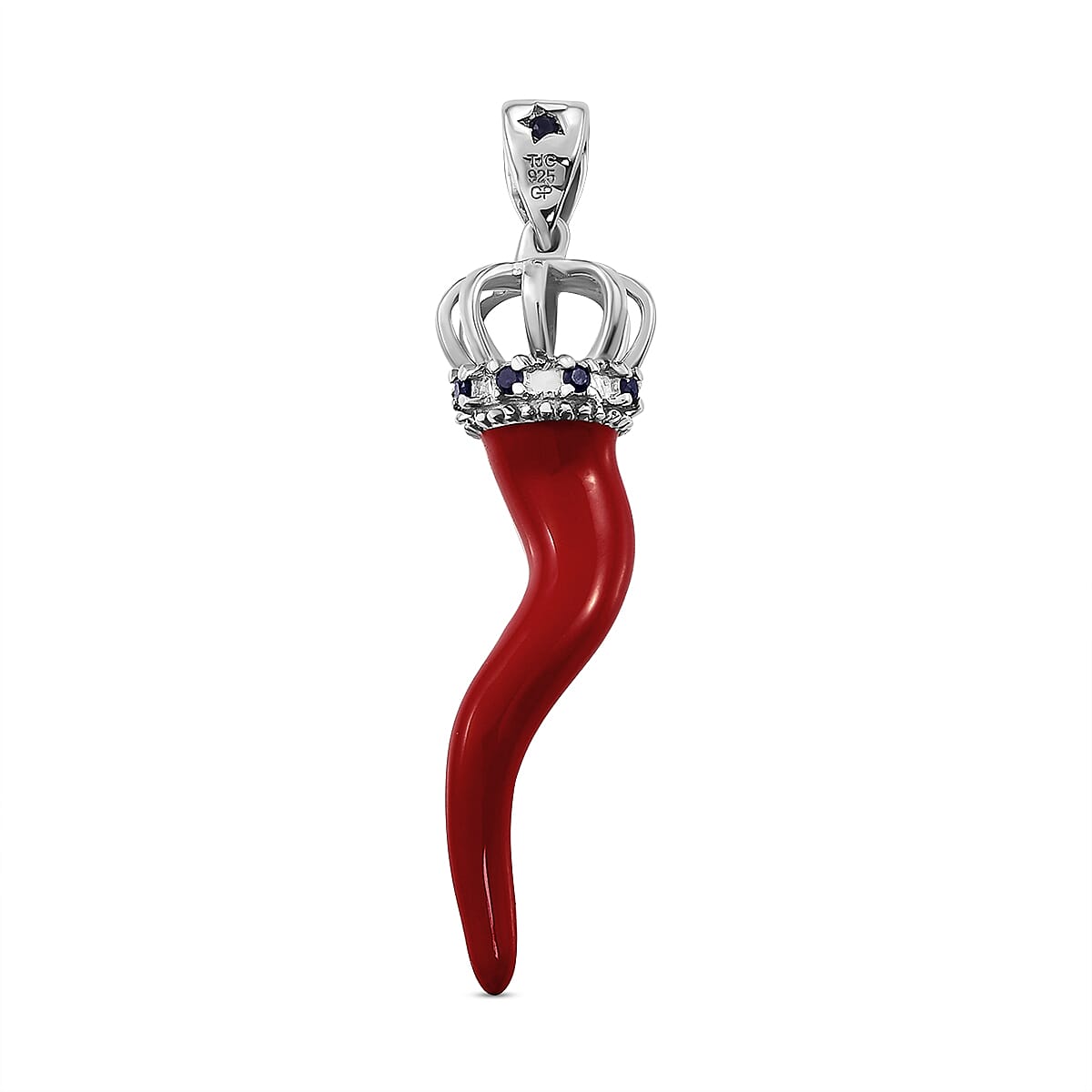 GP Pepper Collection - Blue Sapphire Enamelled Pendant in Platinum Overlay Sterling Silver