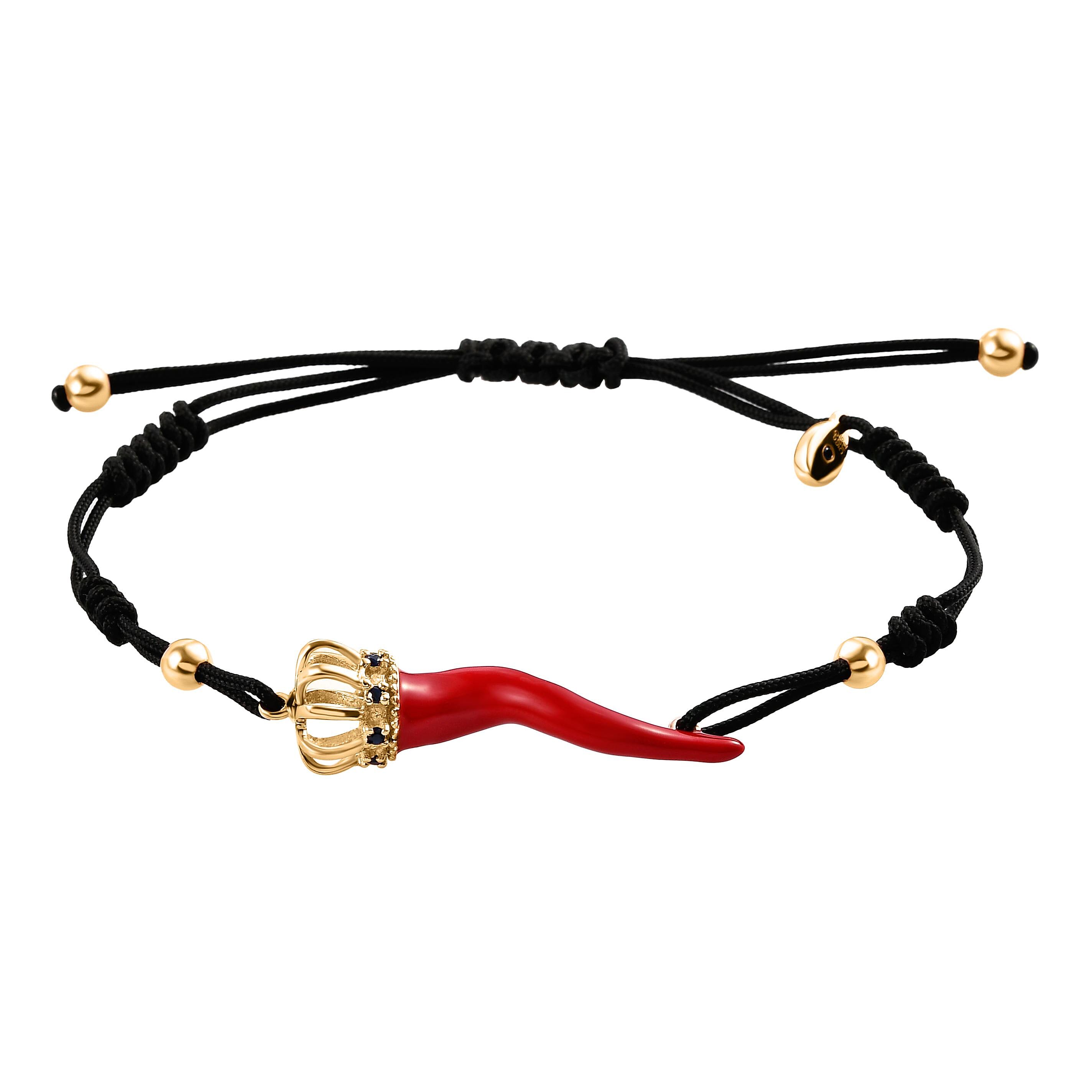 GP Pepper Collection - Blue Sapphire Bracelet (Size - 6.5-9 Inch Adjustable ) in Vermeil Yellow Gold Overlay Sterling Silver