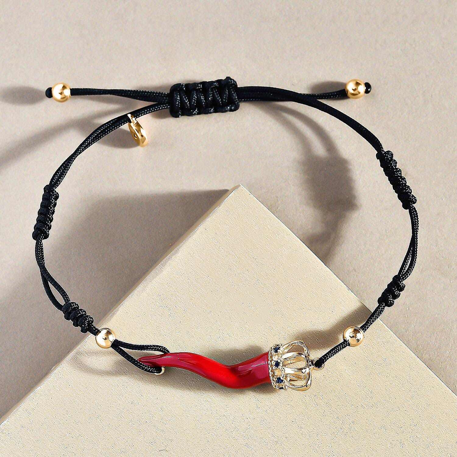 GP Pepper Collection - Blue Sapphire Bracelet (Size - 6.5-9 Inch Adjustable ) in Vermeil Yellow Gold Overlay Sterling Silver