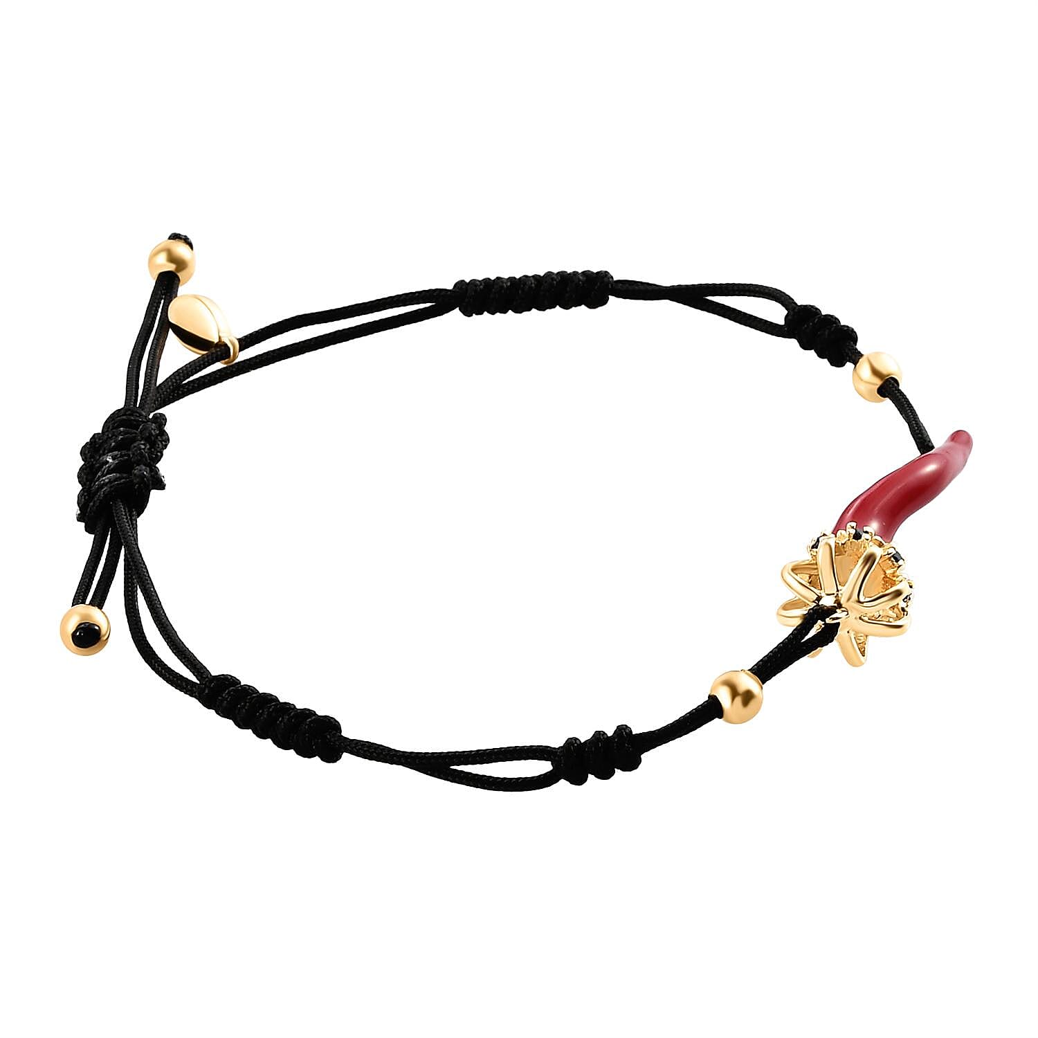 GP Pepper Collection - Blue Sapphire Bracelet (Size - 6.5-9 Inch Adjustable ) in Vermeil Yellow Gold Overlay Sterling Silver