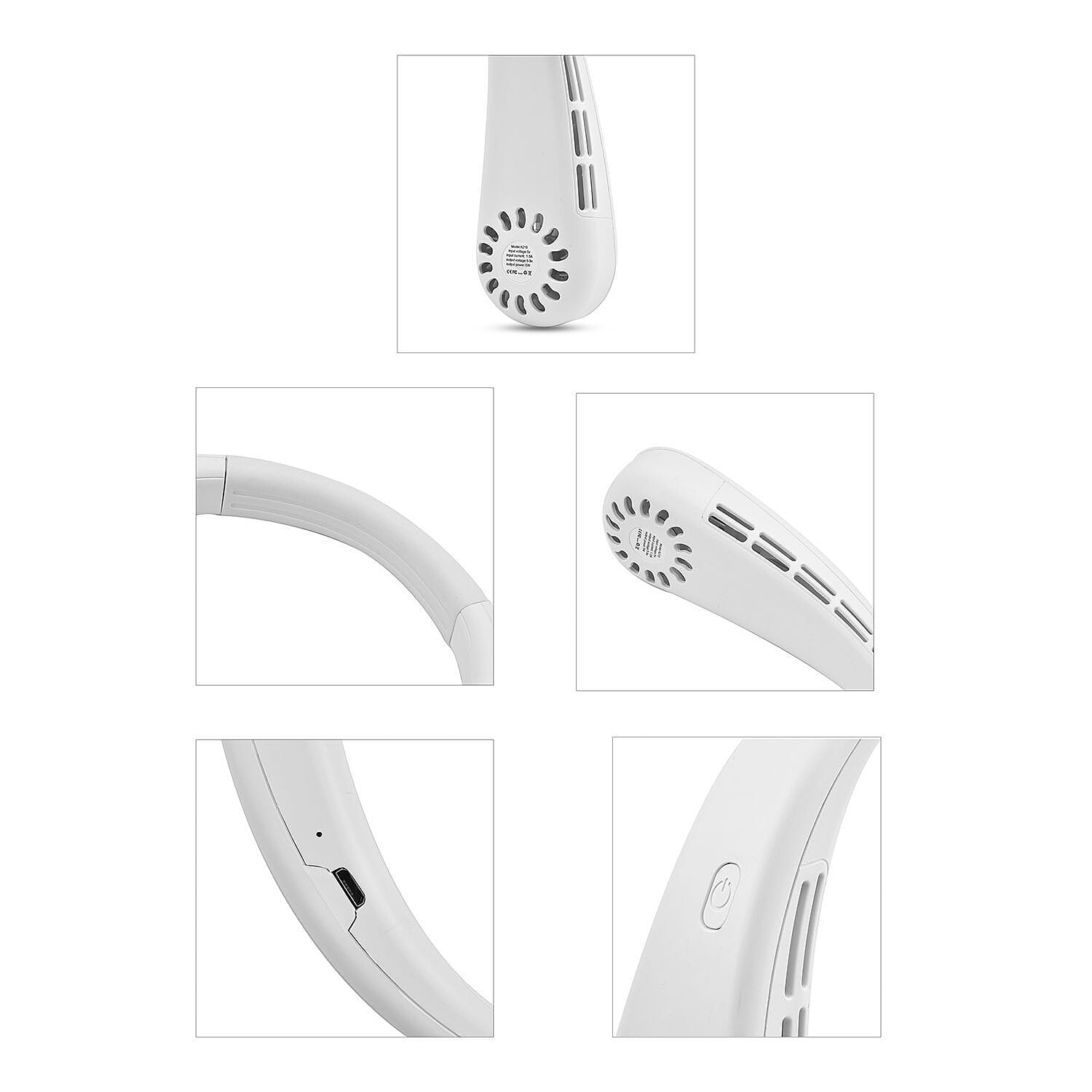 HOMESMART - Wireless Neck Fan with 4000mAh Rechargeable Battery (Size 49x5x3 cm) - Green