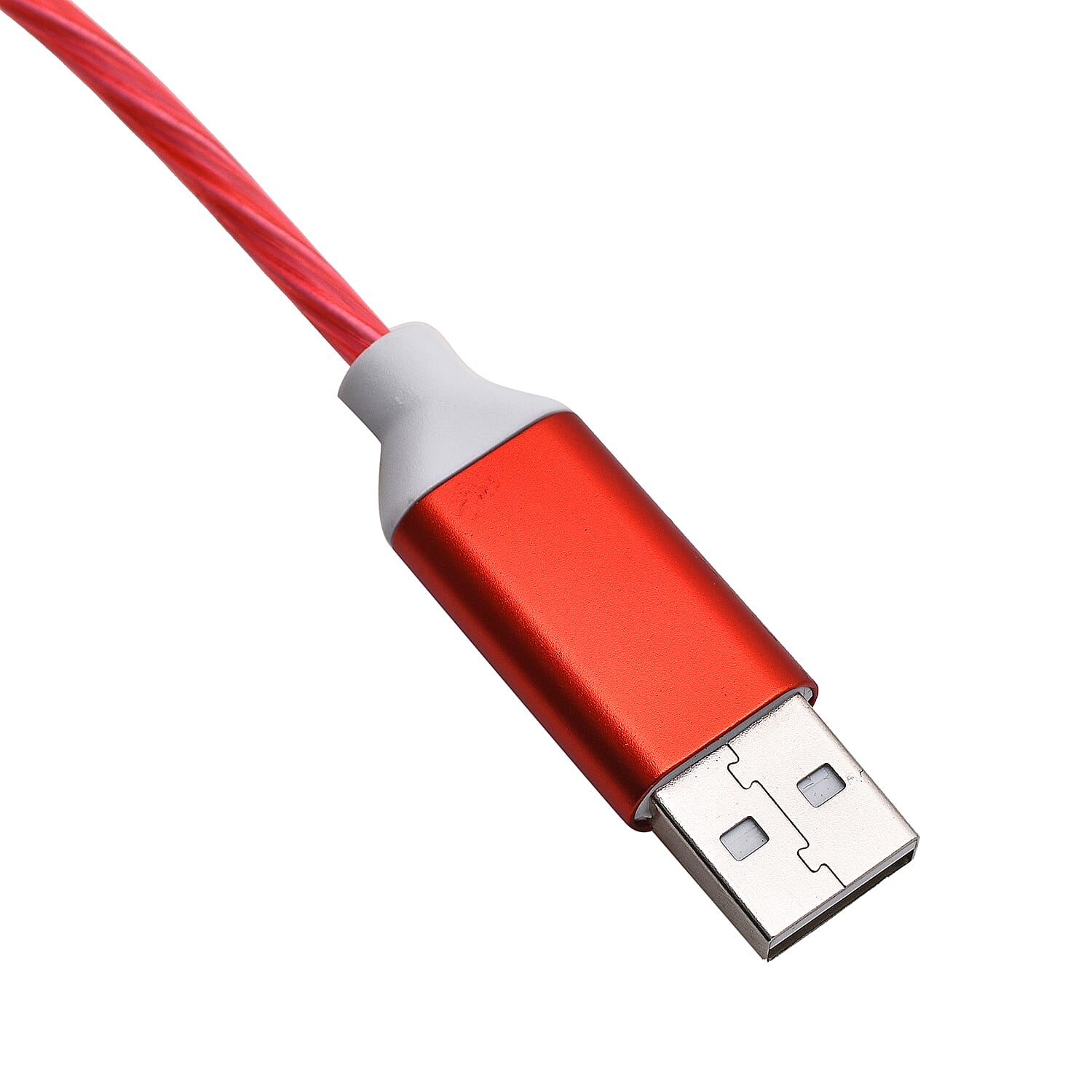 LED 3 in 1 Magnetic Charging Cable with 3 Connectors - Red