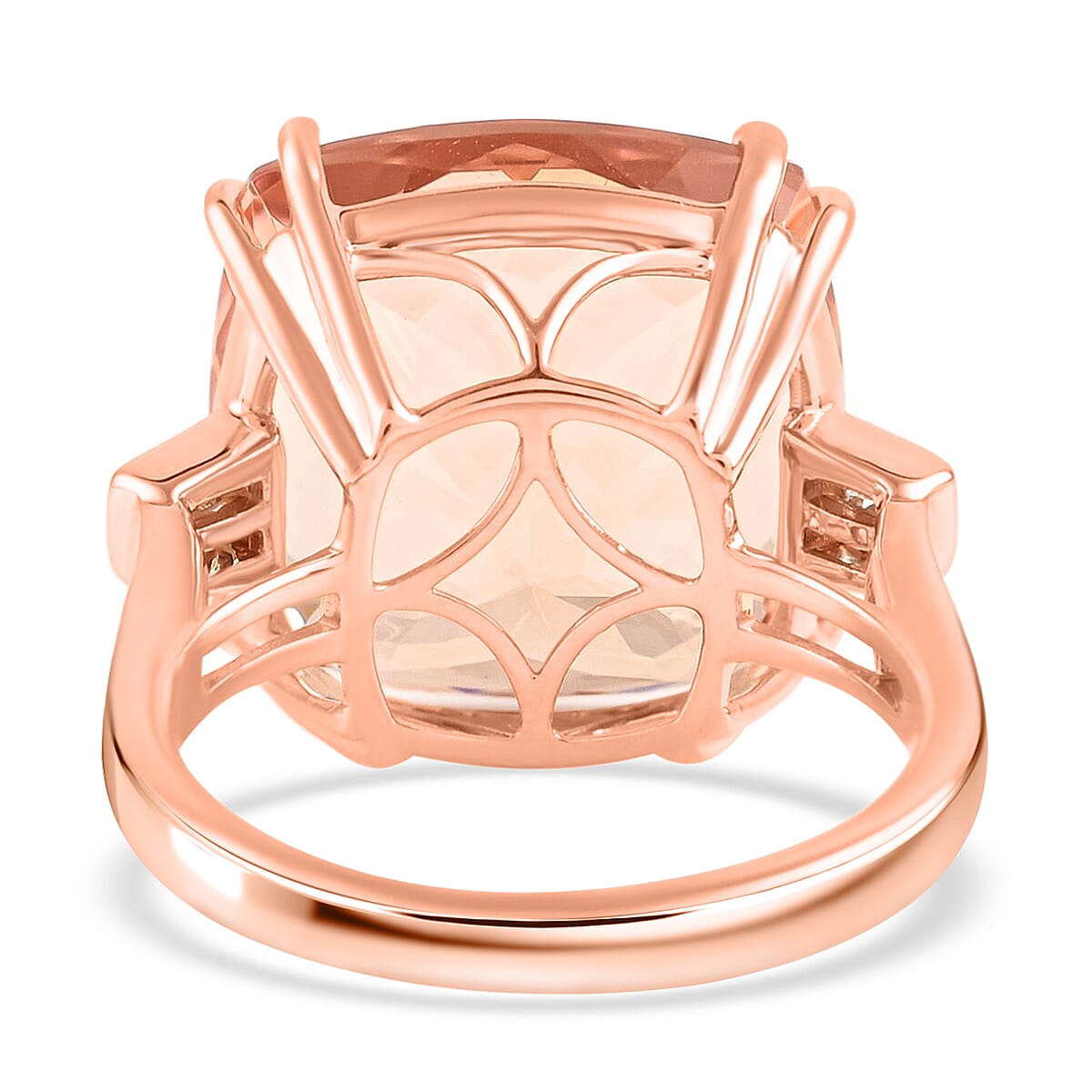 Certified and Appraised ILIANA 18K Rose Gold AAA Morganite and Diamond (SI-G-H) Ring 16.40 Ct, Gold Wt. 5.65 Gms