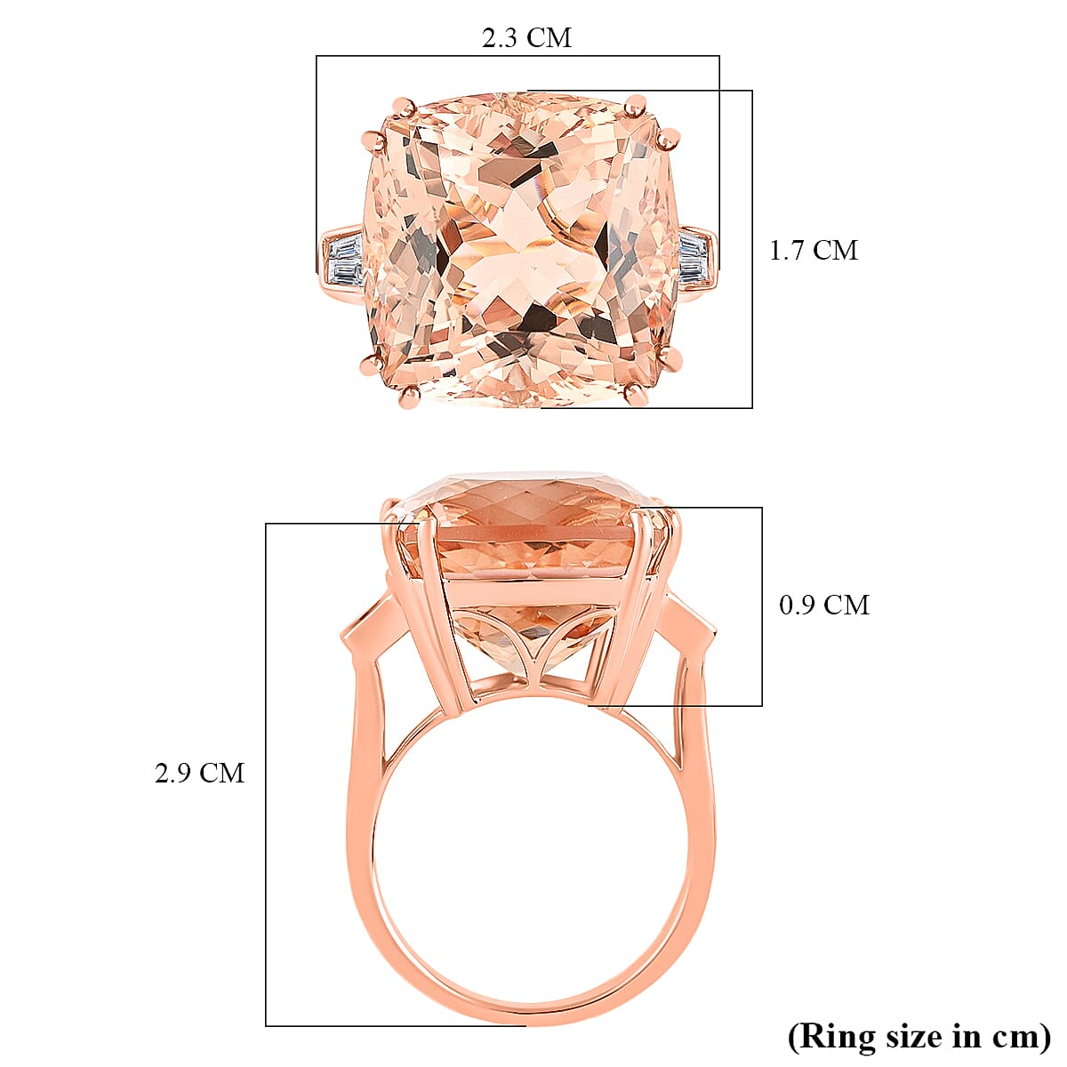 Certified and Appraised ILIANA 18K Rose Gold AAA Morganite and Diamond (SI-G-H) Ring 16.40 Ct, Gold Wt. 5.65 Gms