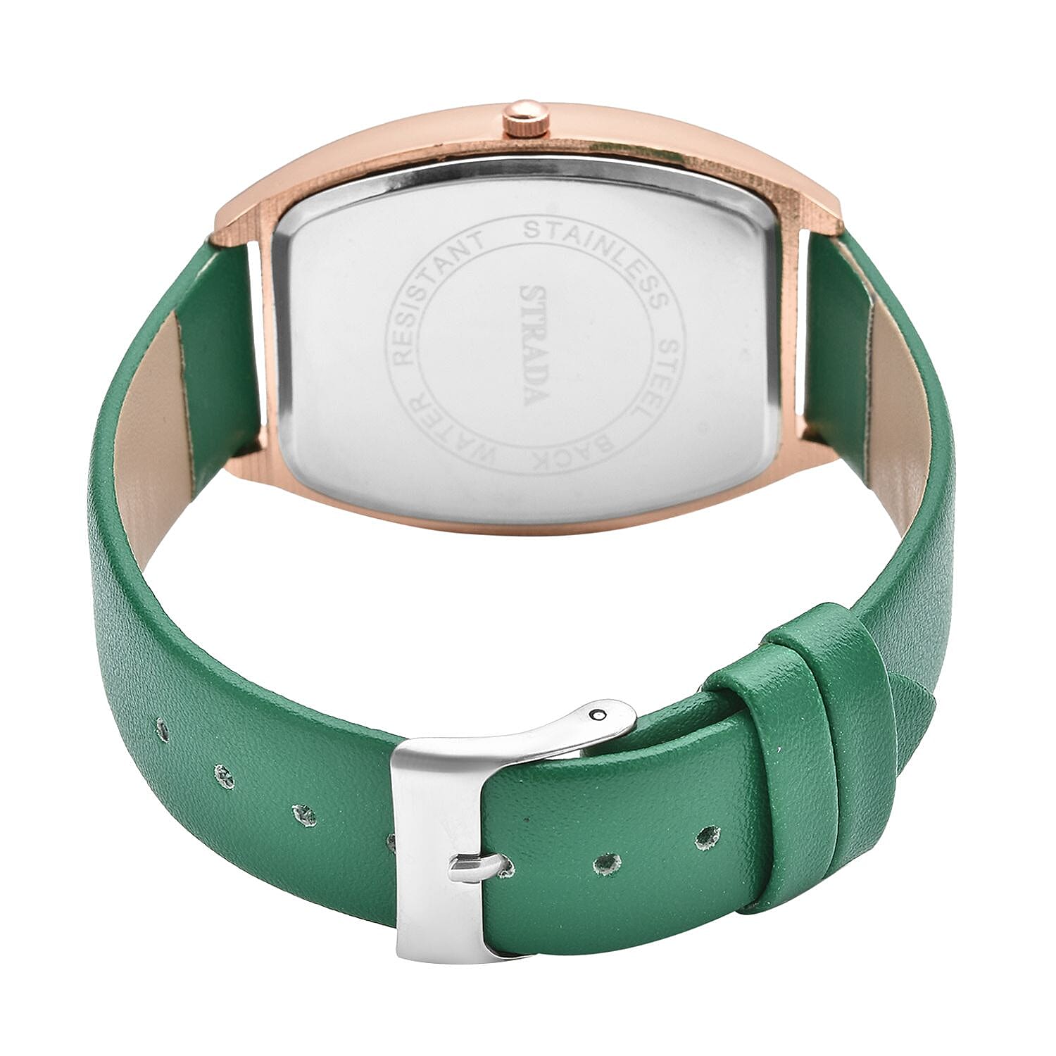 STRADA Japanese Movement Water Resistant Watch with Green Colour Strap