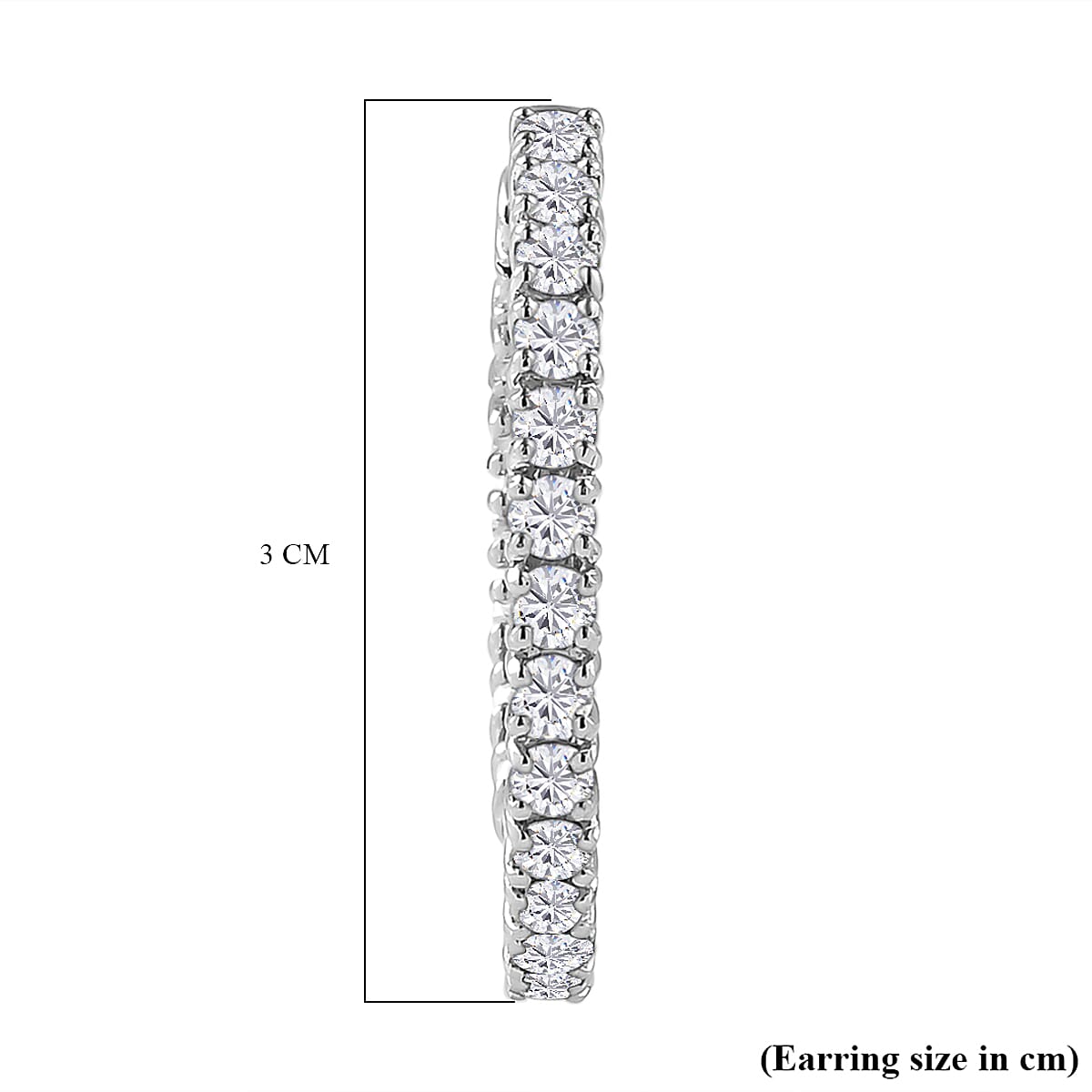 Moissanite Hoop Earrings in Platinum Overlay Sterling Silver 2.06 Ct.