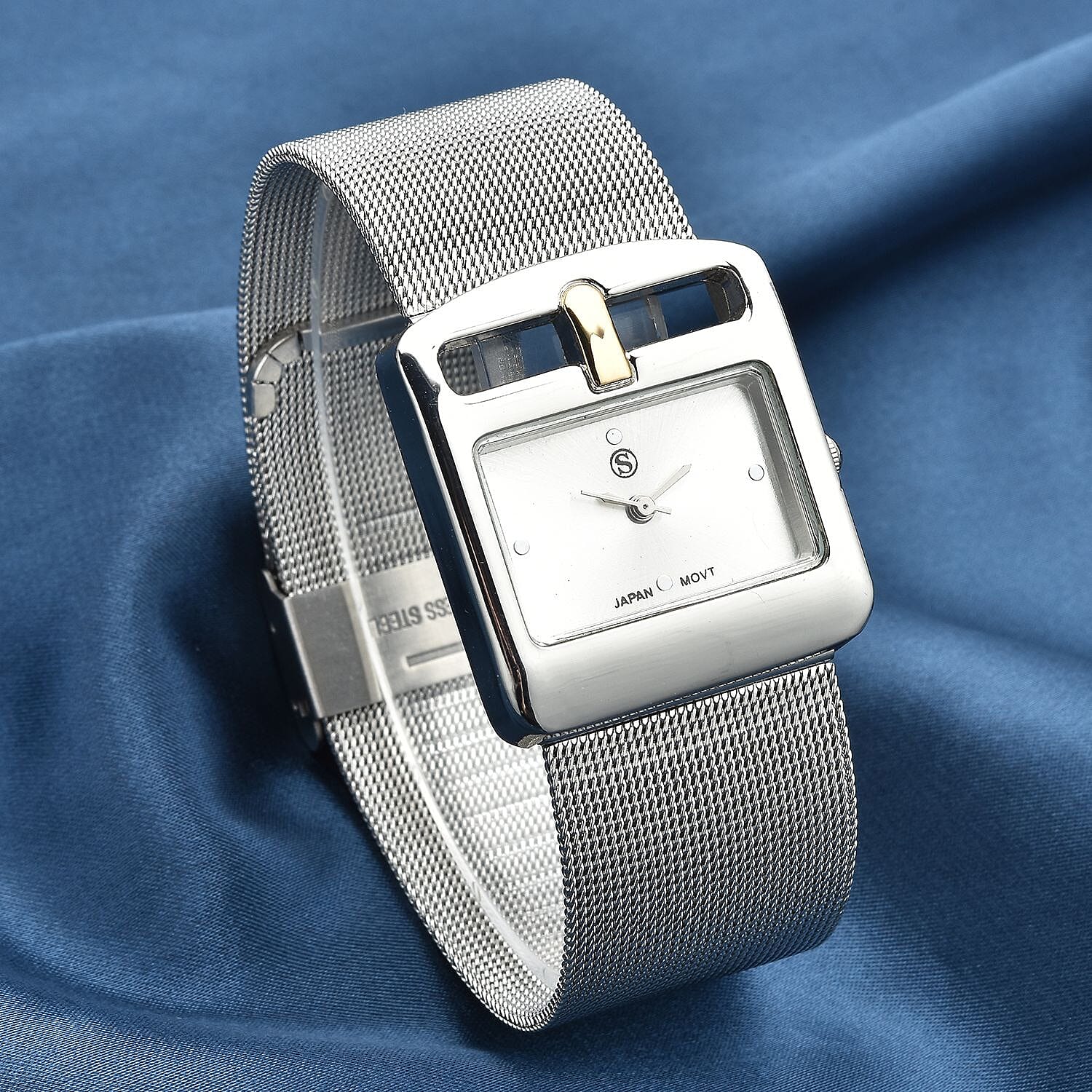 STRADA Japanese Movement Water Resistant Watch with Silver Colour Mesh Strap