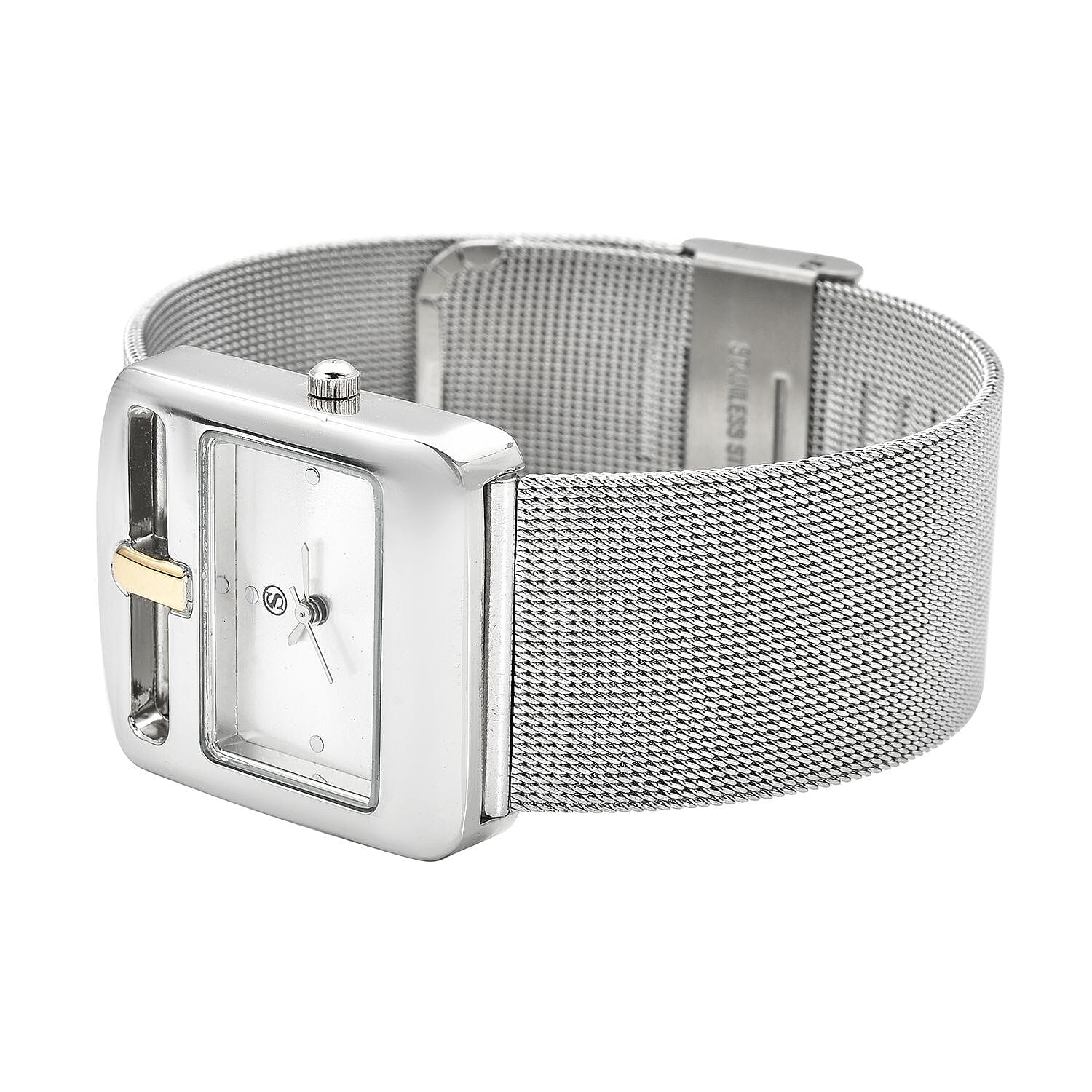 STRADA Japanese Movement Water Resistant Watch with Silver Colour Mesh Strap