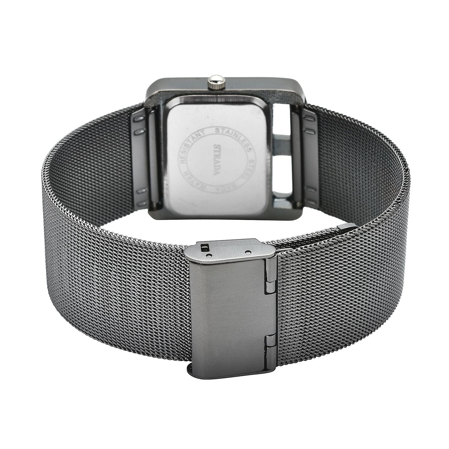 STRADA Japanese Movement Water Resistant Watch with Black Colour Mesh Strap