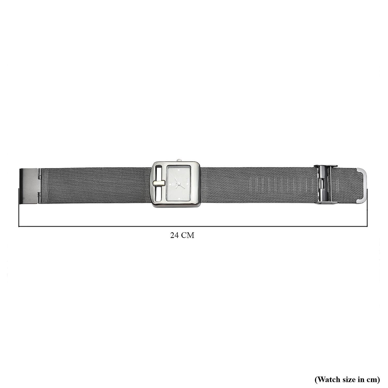 STRADA Japanese Movement Water Resistant Watch with Black Colour Mesh Strap