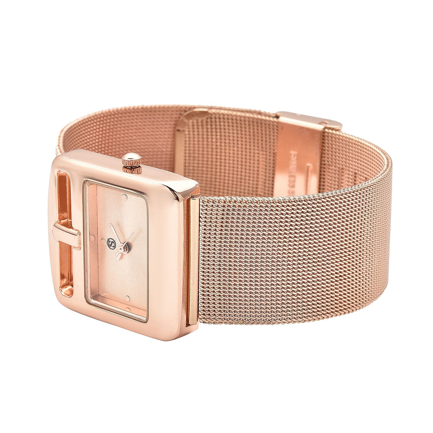 STRADA Japanese Movement Water Resistant Watch with Rose Gold Colour Mesh Strap