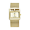 STRADA Japanese Movement Water Resistant Watch with Stainless Steel Mesh Strap in Gold Tone