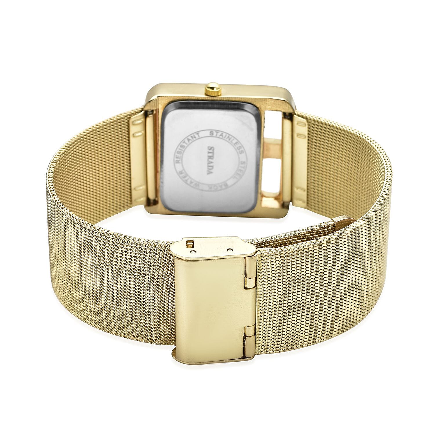 STRADA Japanese Movement Water Resistant Watch with Gold Colour Mesh Strap