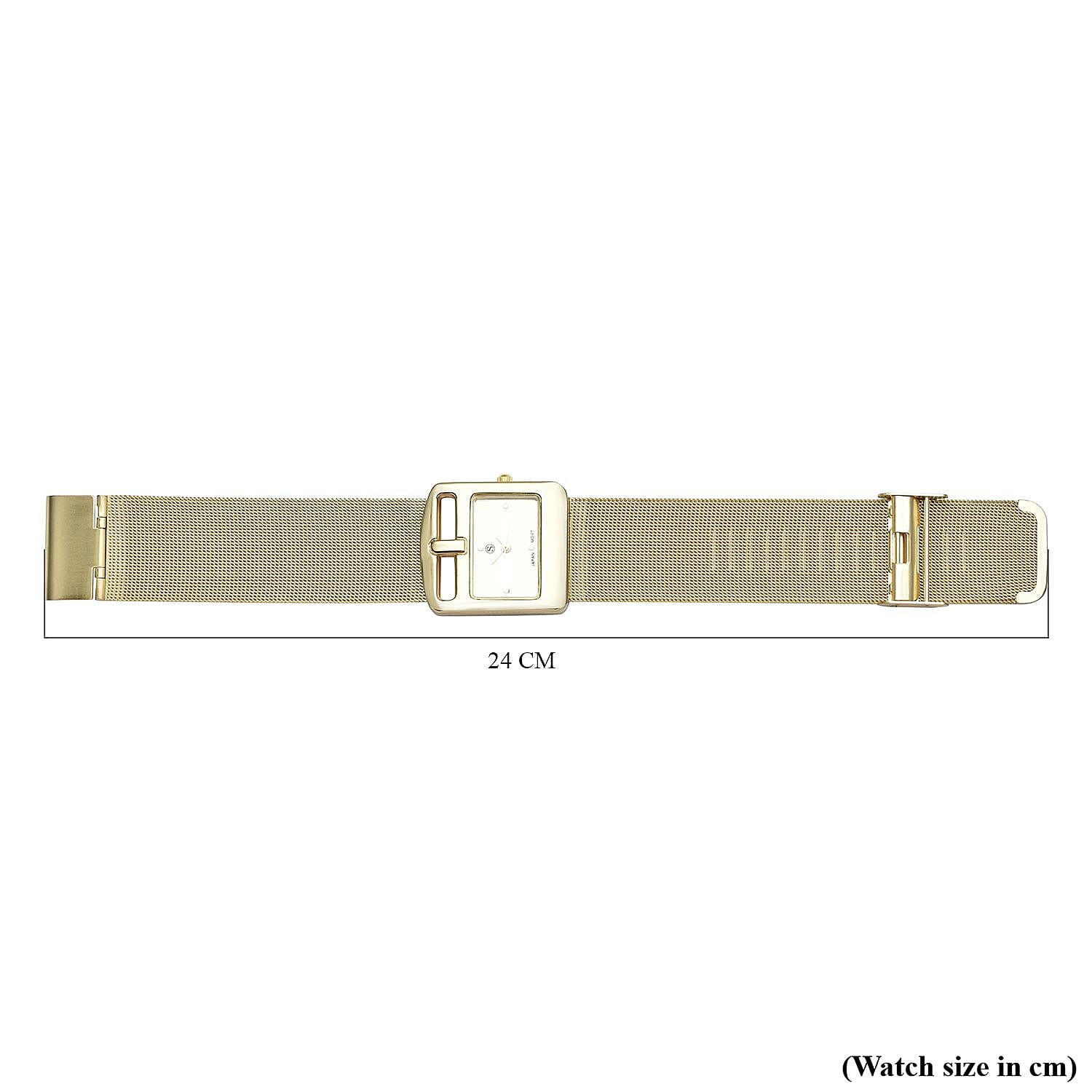 STRADA Japanese Movement Water Resistant Watch with Gold Colour Mesh Strap