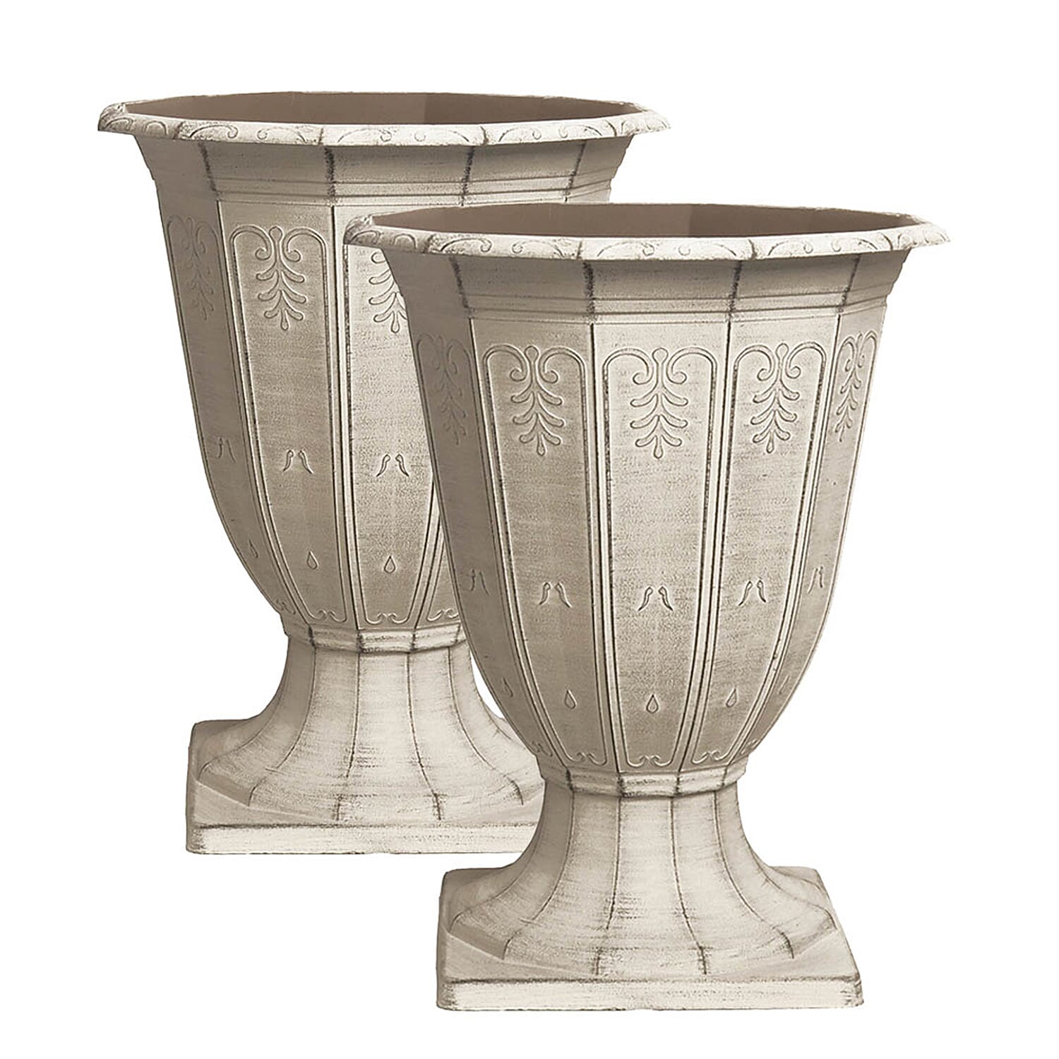 Gardening Direct Pair of Calista Urns with Trailing Sweet Pea Plug x 12 & 40L Compost