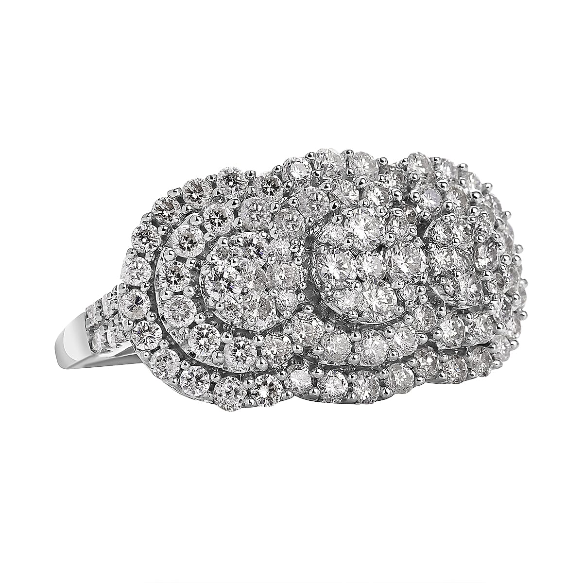 Close Out -14K White Gold Diamond (I1-I2-G-H) Ring 2.01 Ct, Gold Wt. 7.60 Gms.