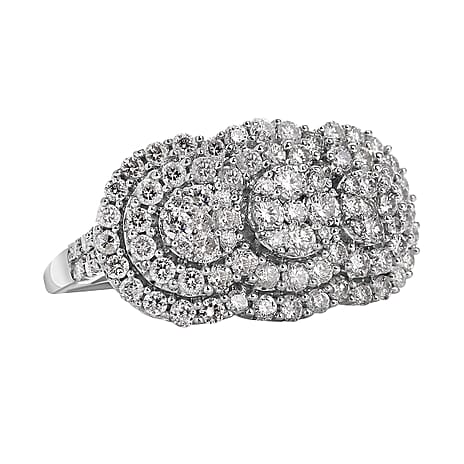 NY Close Out -14K White Gold Diamond (I1-I2-G-H) Ring 2.01 Ct, Gold Wt. 7.60 Gms.