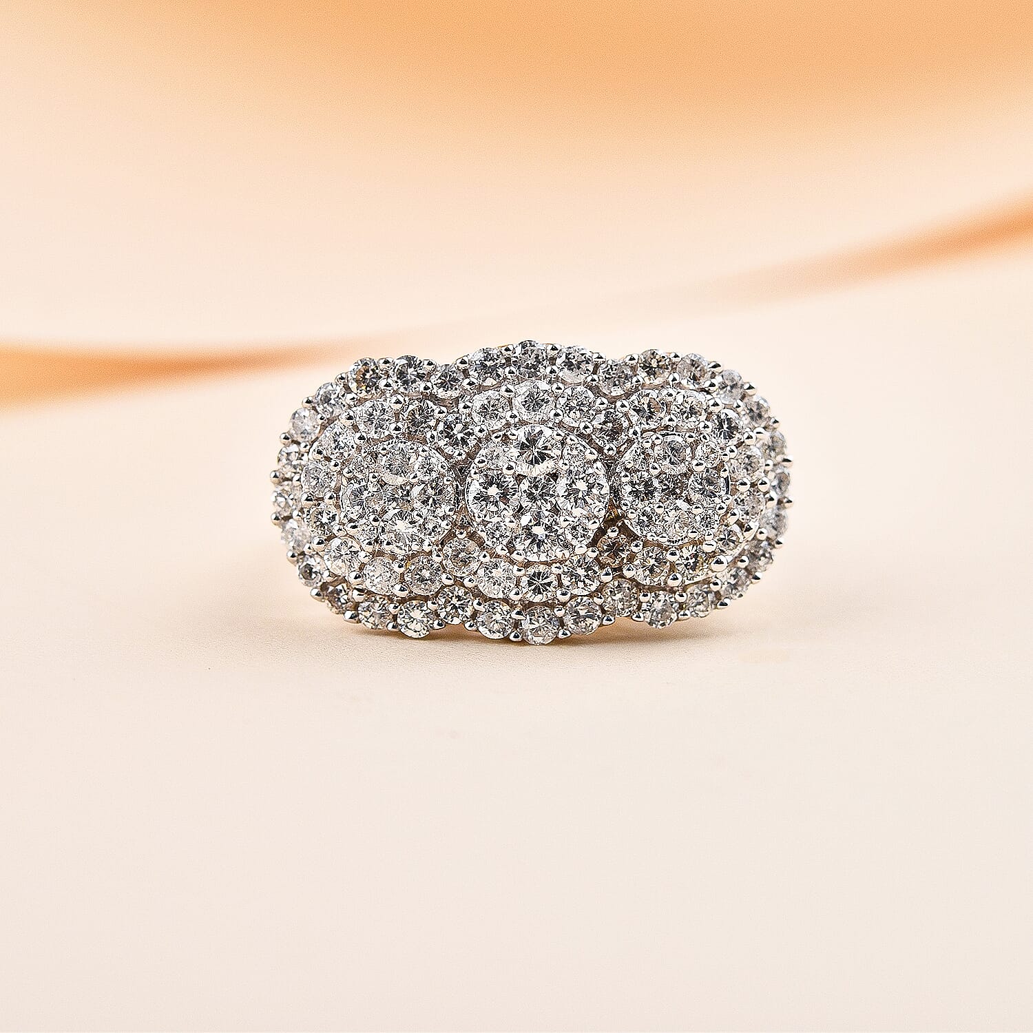 Close Out -14K White Gold Diamond (I1-I2-G-H) Ring 2.01 Ct, Gold Wt. 7.60 Gms.