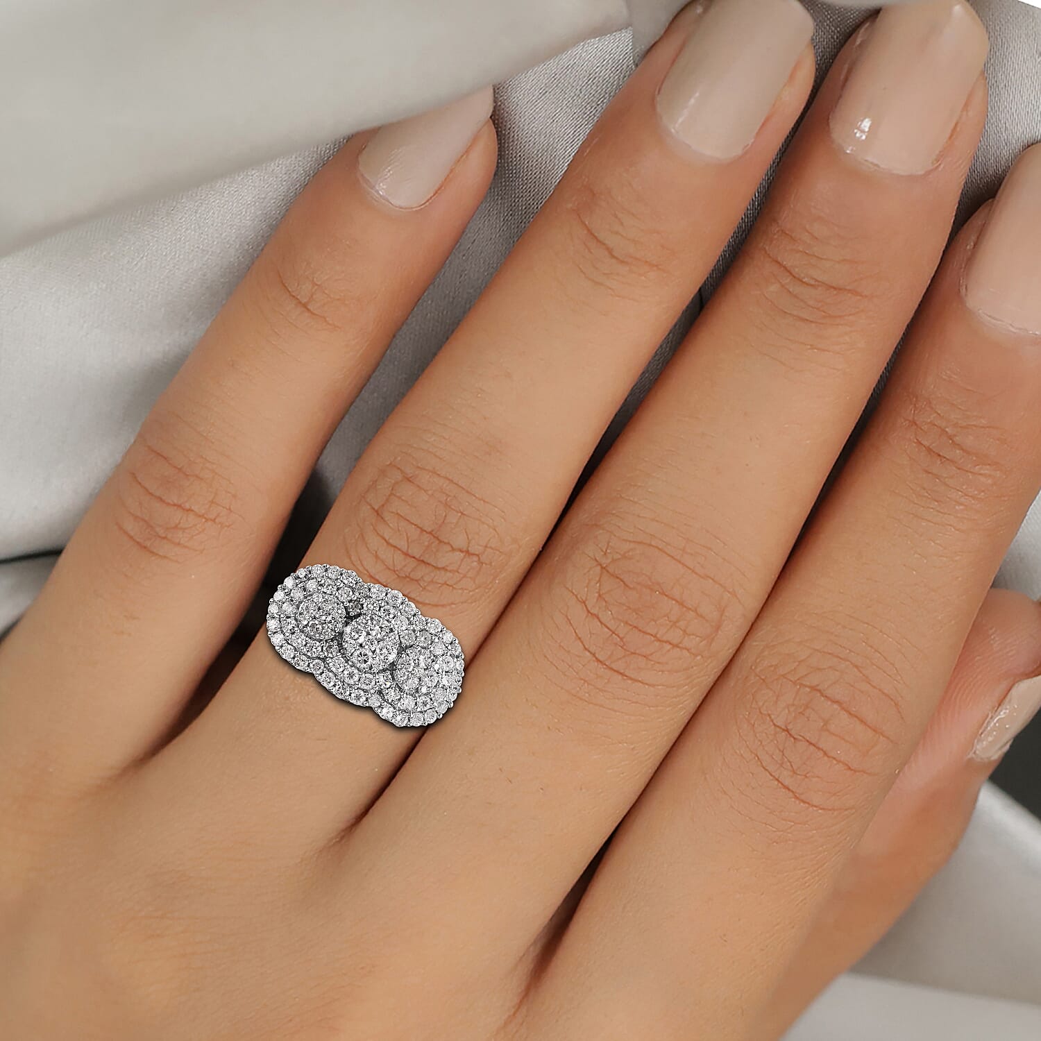 Close Out -14K White Gold Diamond (I1-I2-G-H) Ring 2.01 Ct, Gold Wt. 7.60 Gms.