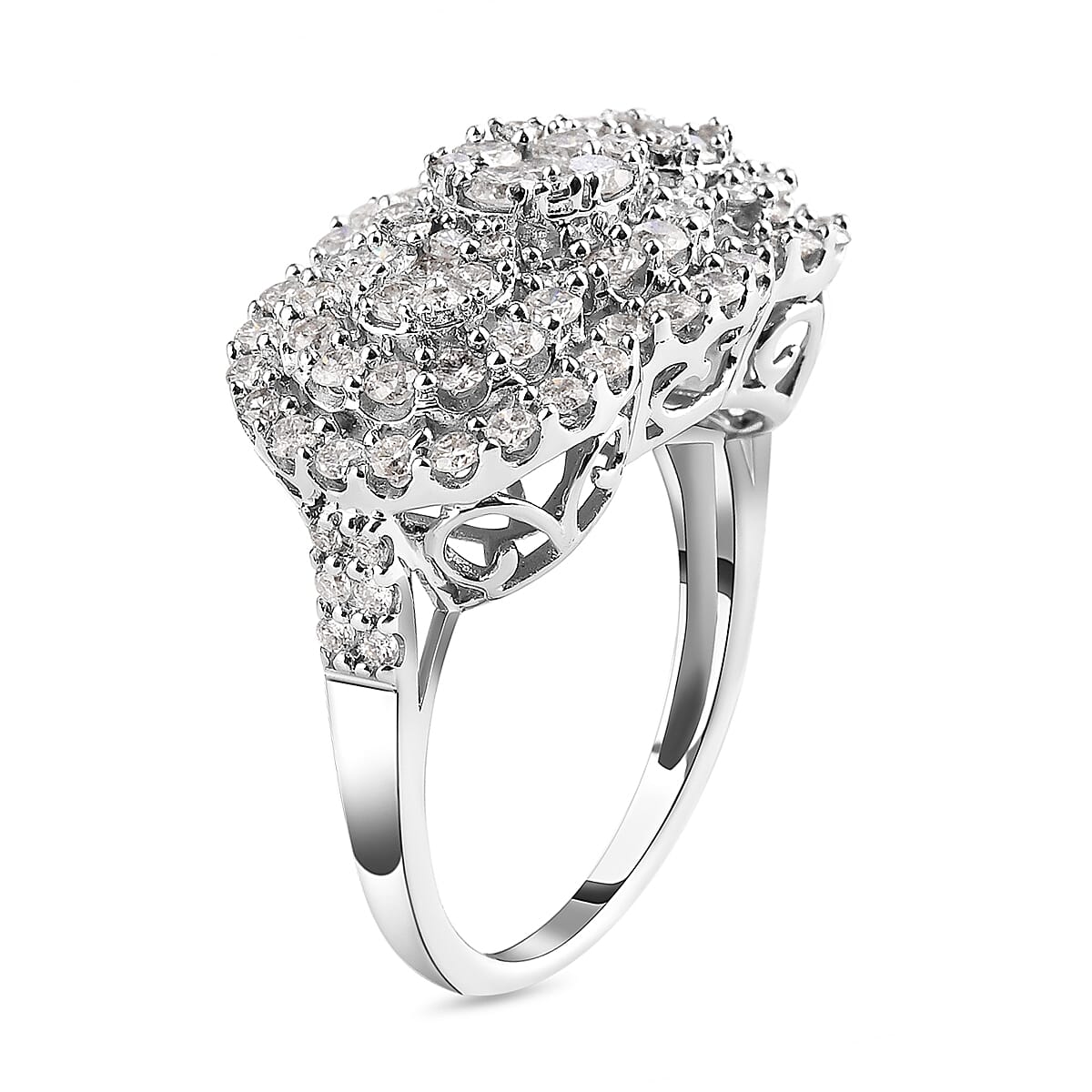 Close Out -14K White Gold Diamond (I1-I2-G-H) Ring 2.01 Ct, Gold Wt. 7.60 Gms.