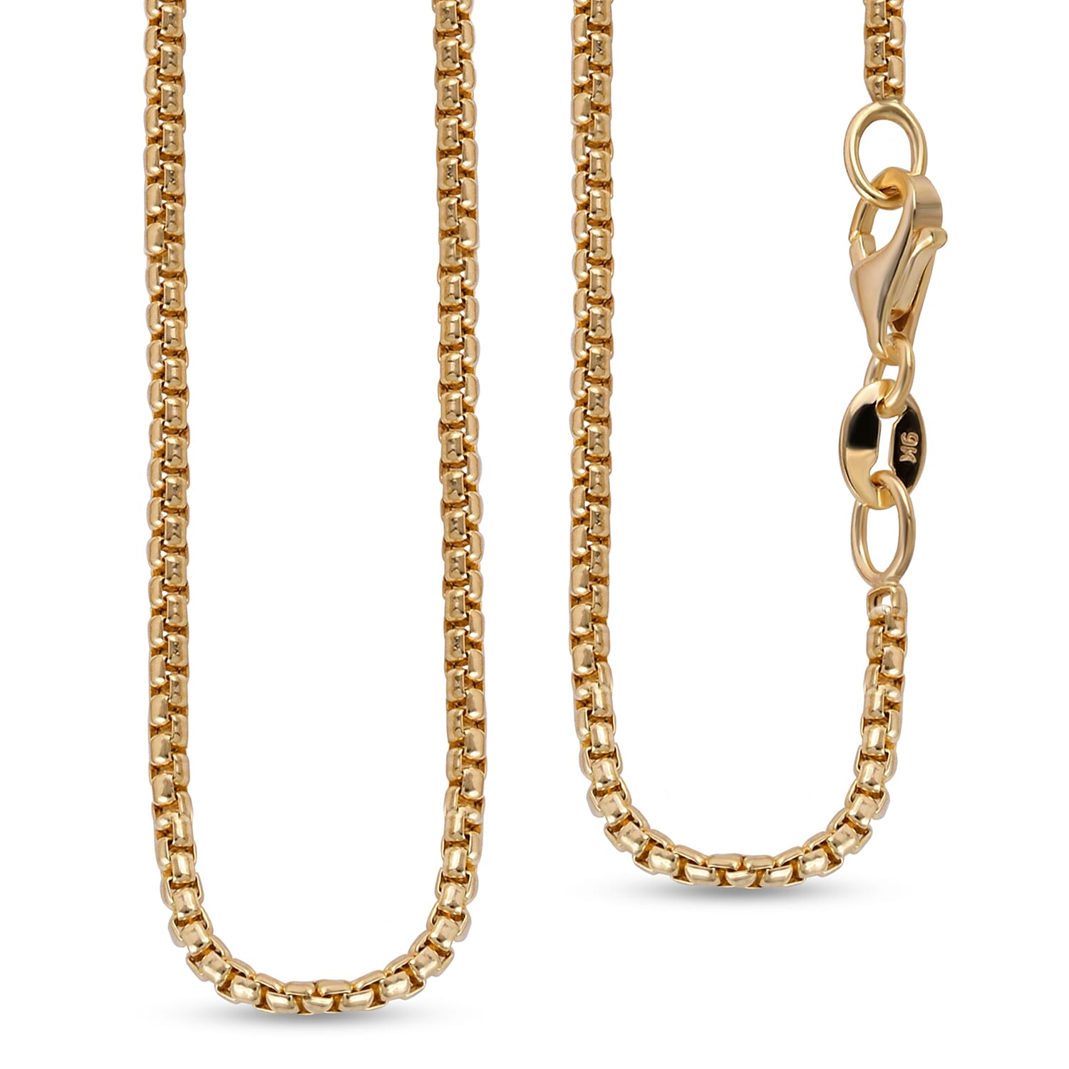 Hatton Garden Close Out - 9K Yellow Gold Box Belcher Necklace (Size - 20) with Lobster Clasp, Gold Wt. 3.19 Gms