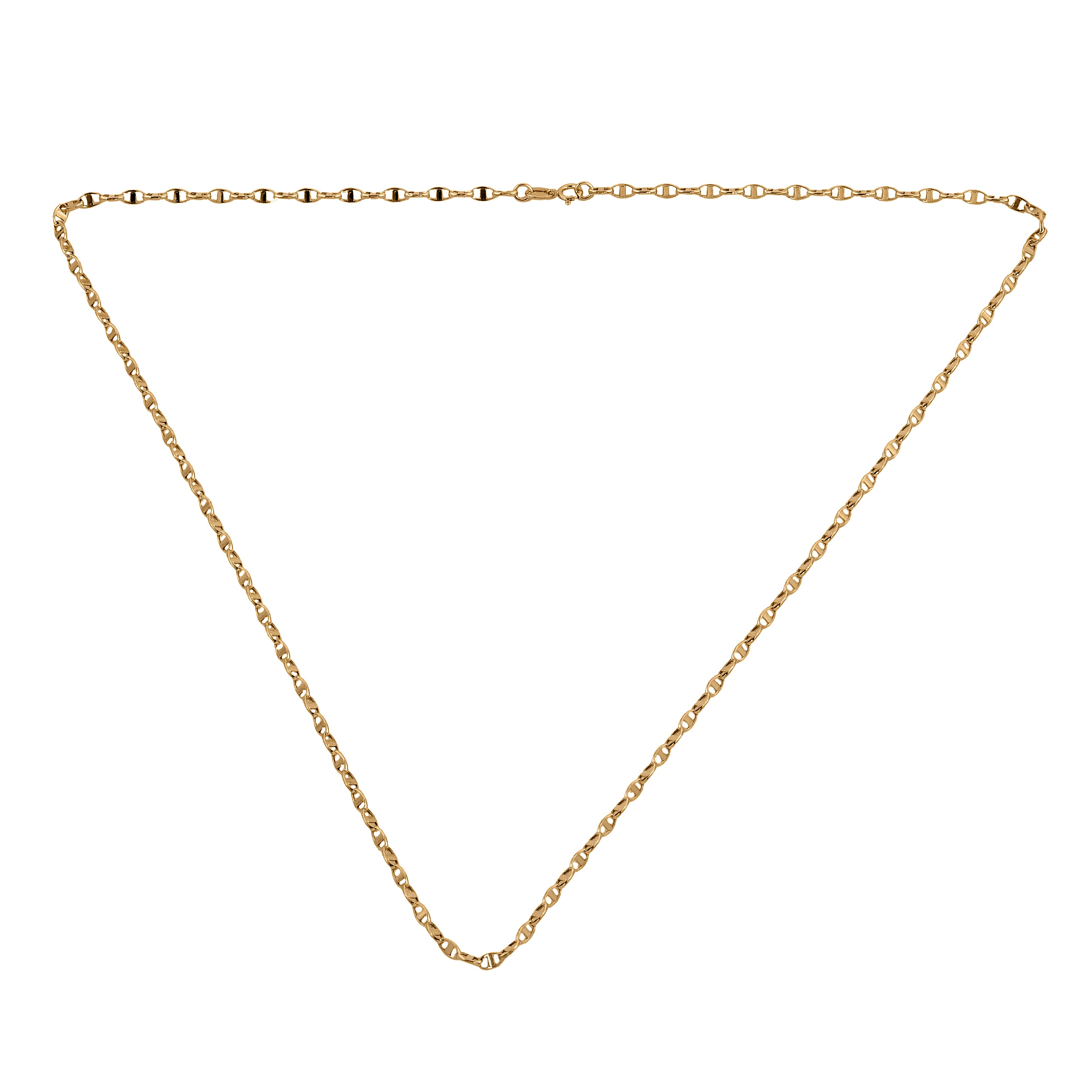 Italian Made- 9K Yellow Gold Mariner Necklace (Size - 24) with Spring Ring Clasp, Gold Wt. 3.01 Gms