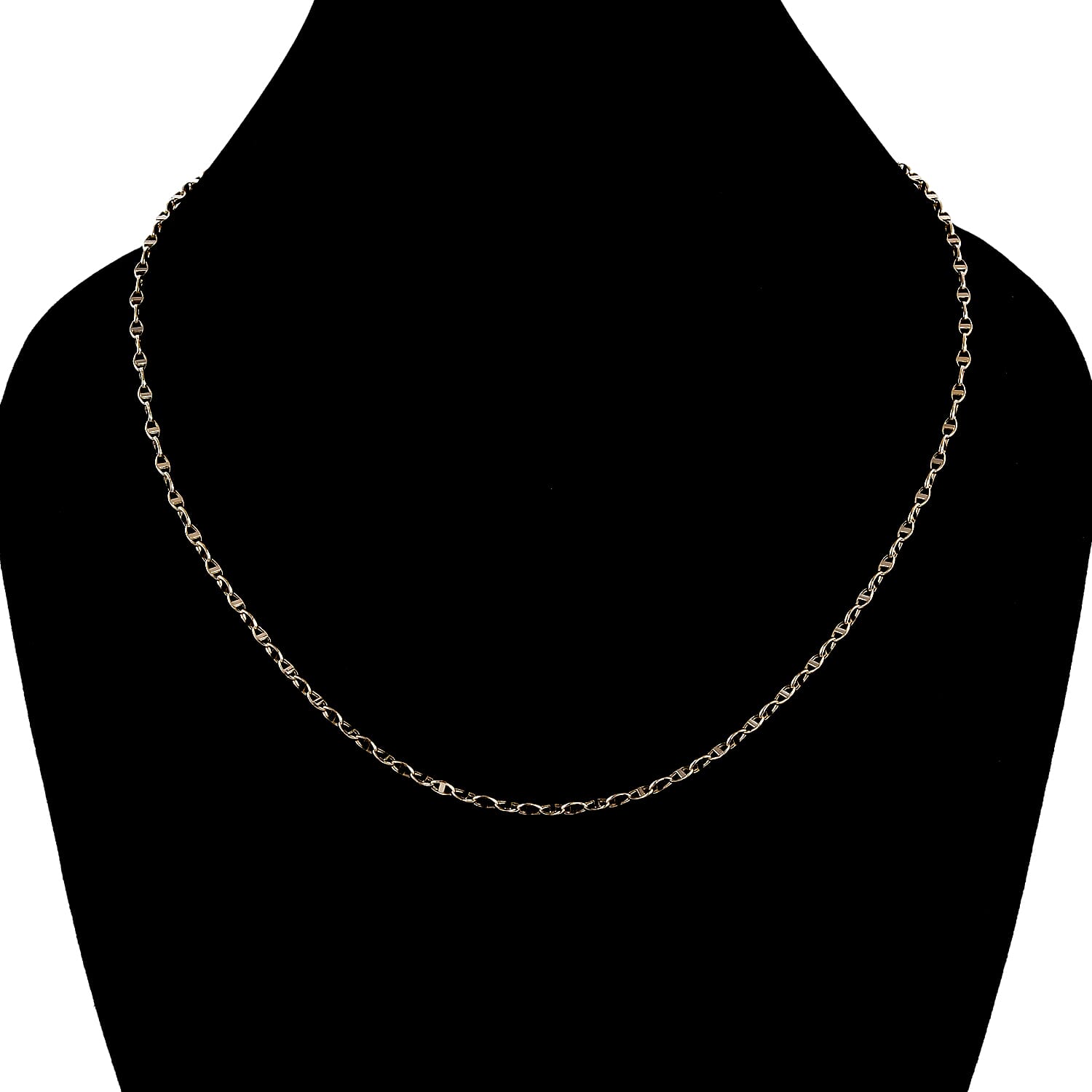 Italian Made- 9K Yellow Gold Mariner Necklace (Size - 24) with Spring Ring Clasp, Gold Wt. 3.01 Gms
