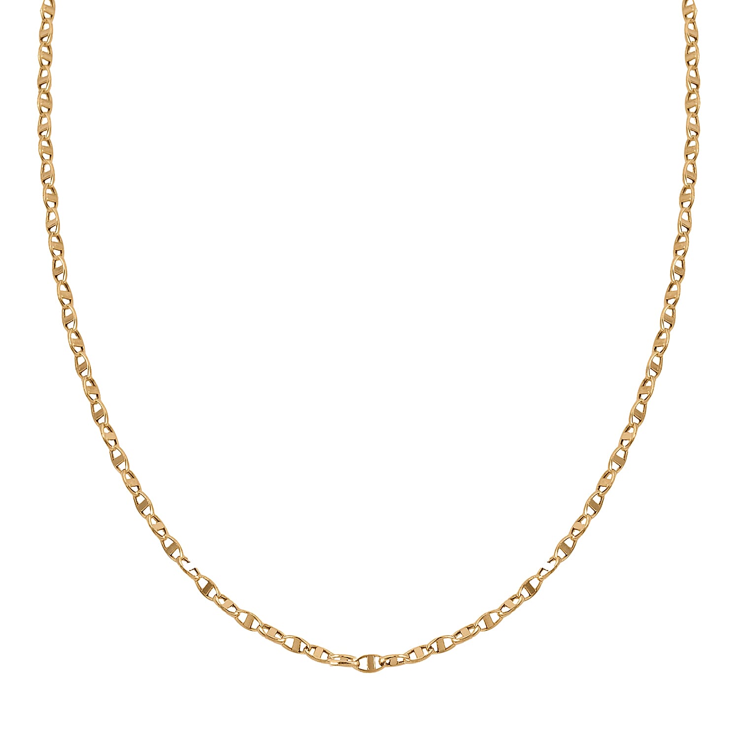 Italian Made- 9K Yellow Gold Mariner Necklace (Size - 24) with Spring Ring Clasp, Gold Wt. 3.01 Gms