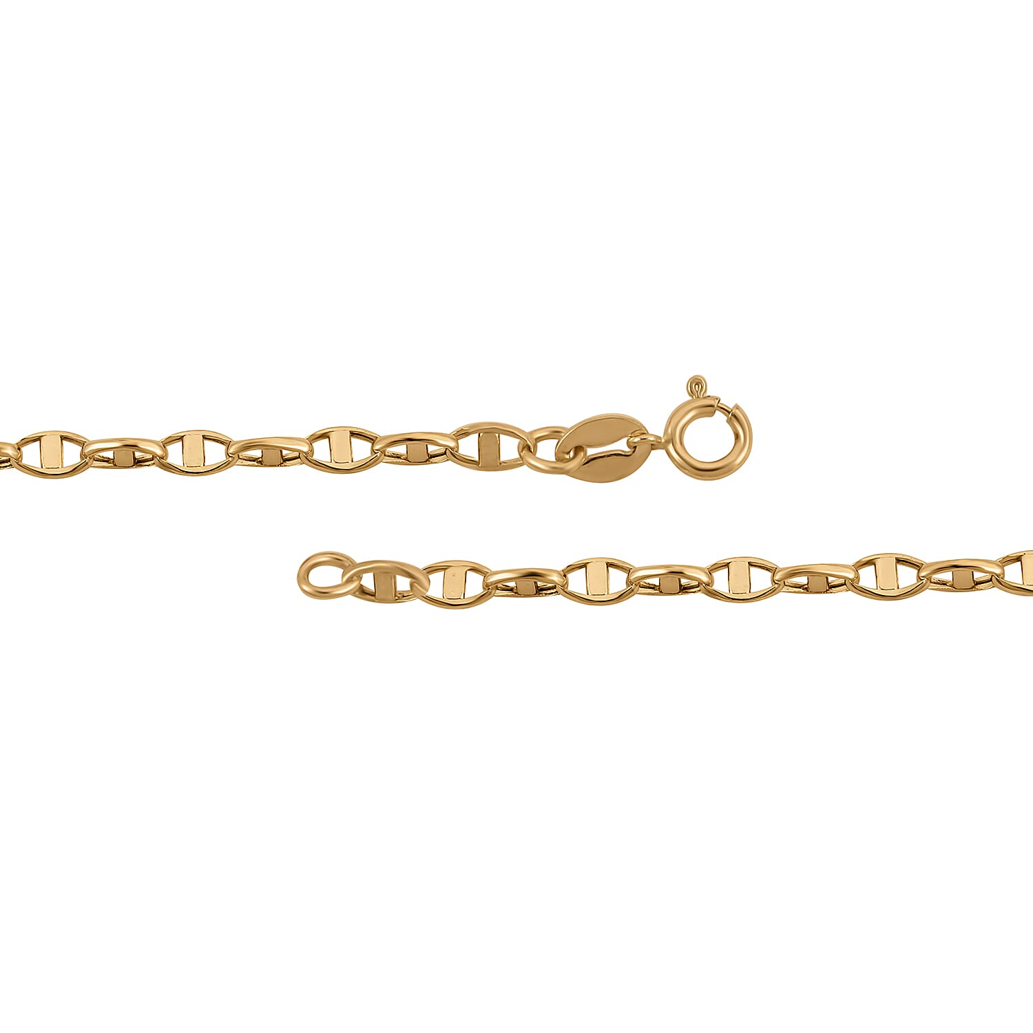 Italian Made- 9K Yellow Gold Mariner Necklace (Size - 24) with Spring Ring Clasp, Gold Wt. 3.01 Gms