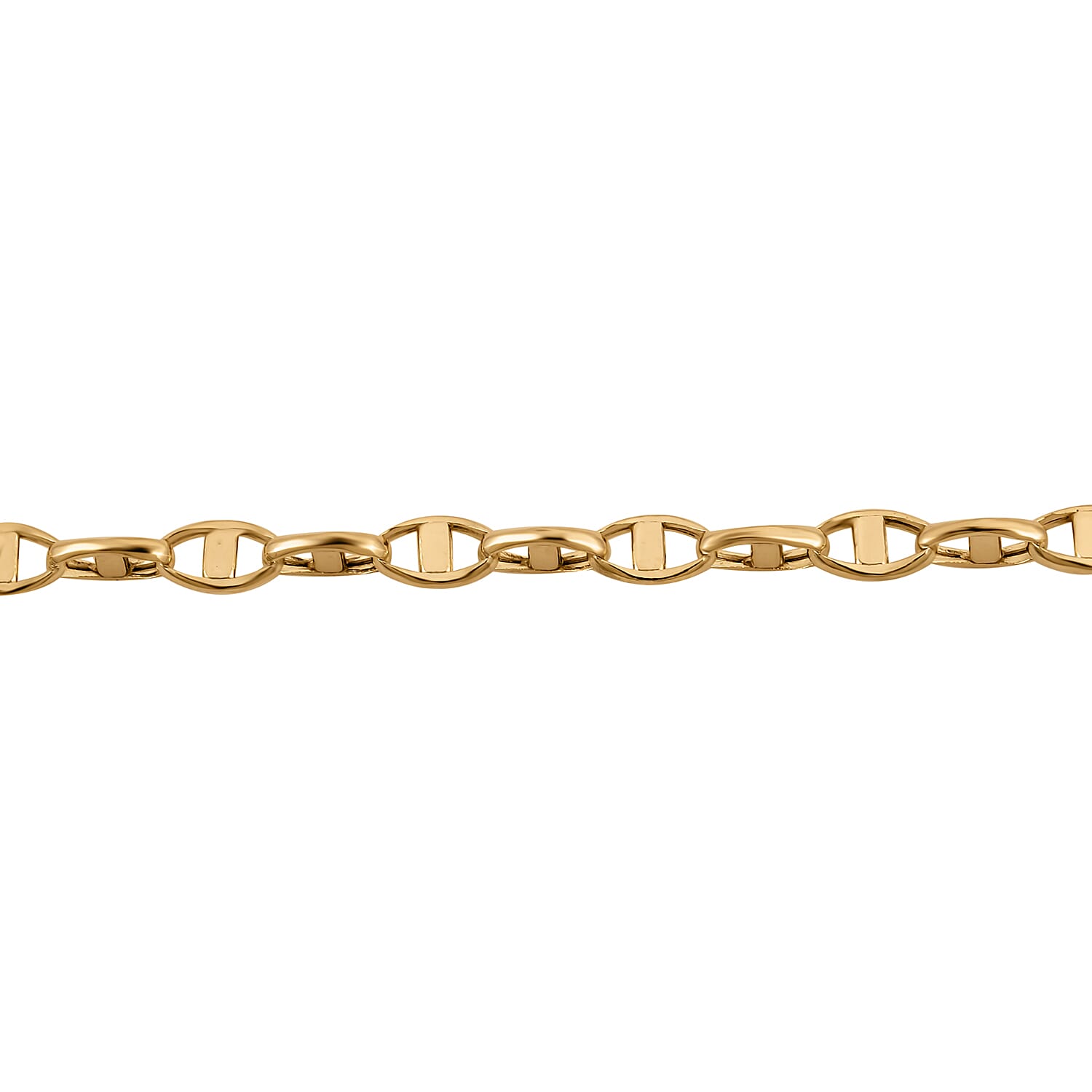 Italian Made- 9K Yellow Gold Mariner Necklace (Size - 24) with Spring Ring Clasp, Gold Wt. 3.01 Gms