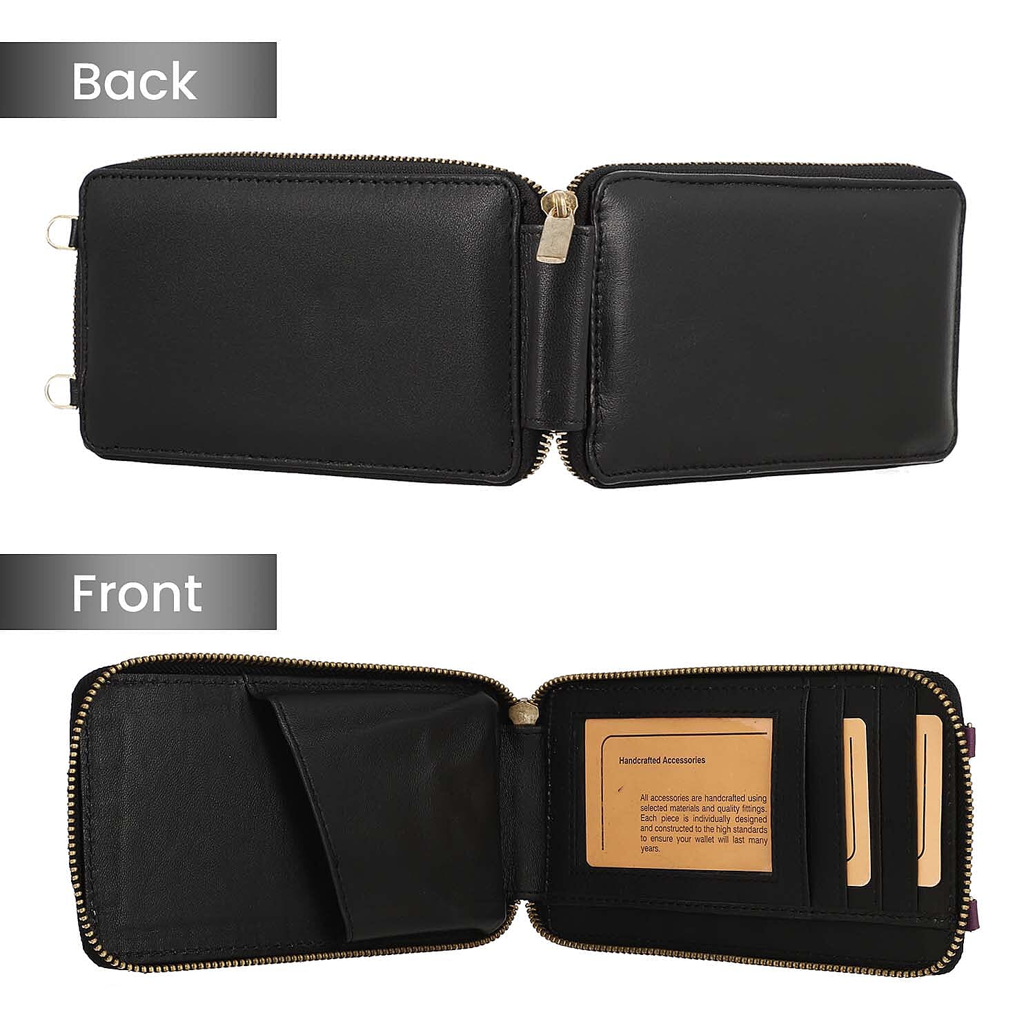 Genuine Leather Mobile Wallet - Black