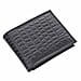 Genuine Leather Croc Embossed Mens Wallet - Black