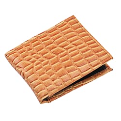 Genuine Leather Croc Embossed Mens Wallet - Black