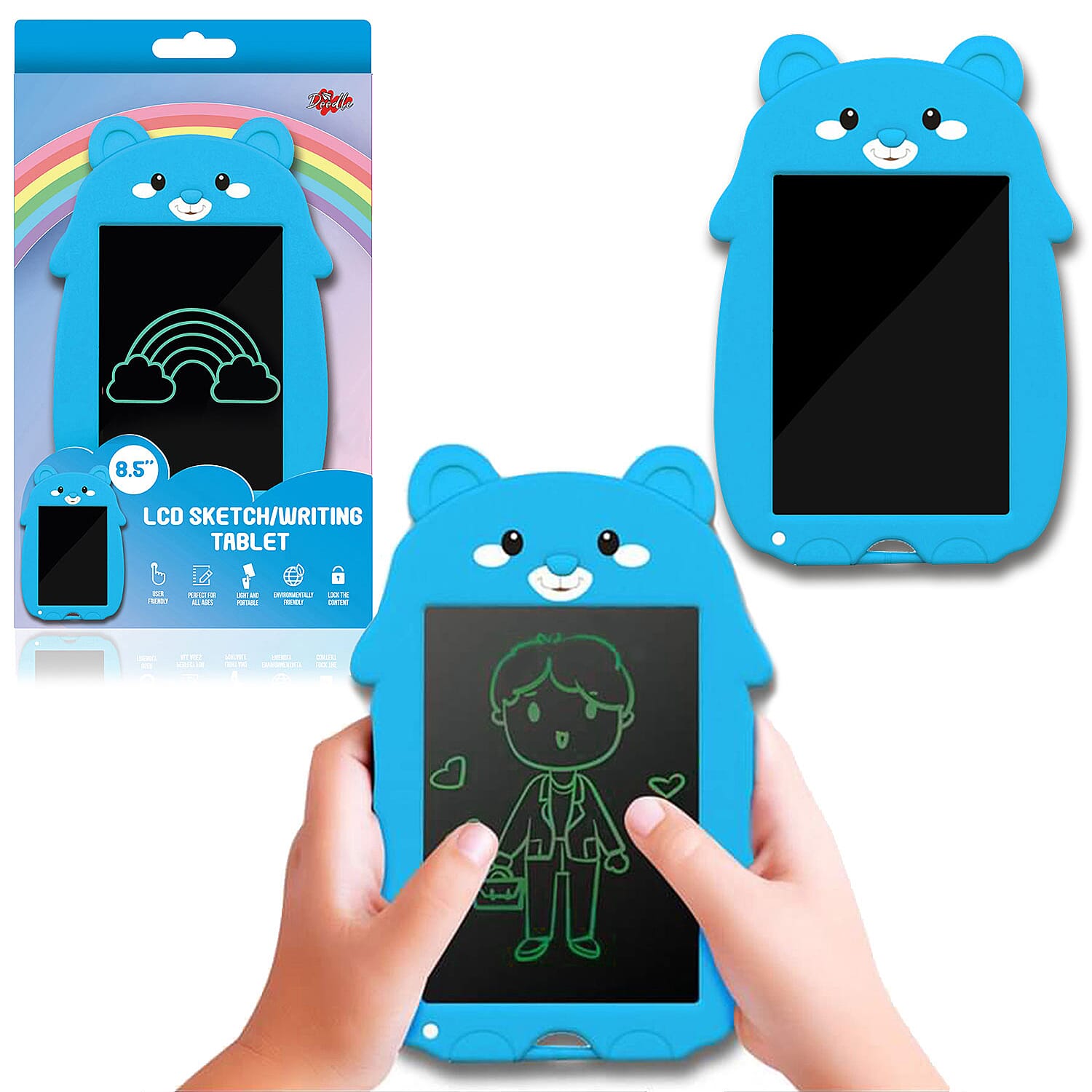 DO8LCDBBL- 8.5  LCD Colour Writing Tablet  Blue Bear