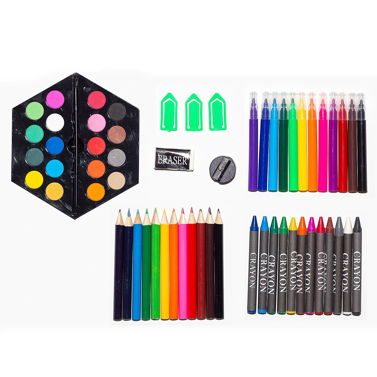 Value Buy - Doodle 60 Piece Hexagon Washable Arts and Crafts Set - Blue
