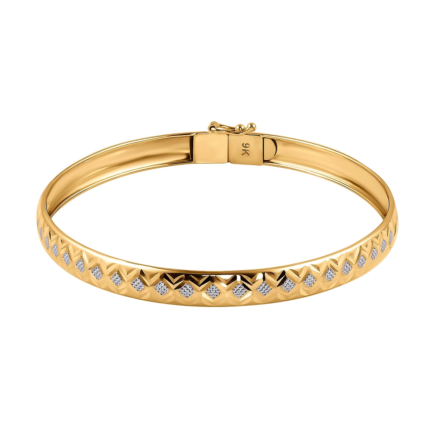 Hatton Garden Close Out Deal - 9K Yellow Gold Bangle (Size 6.5 - 7in), Gold Wt. 3.22 Gms