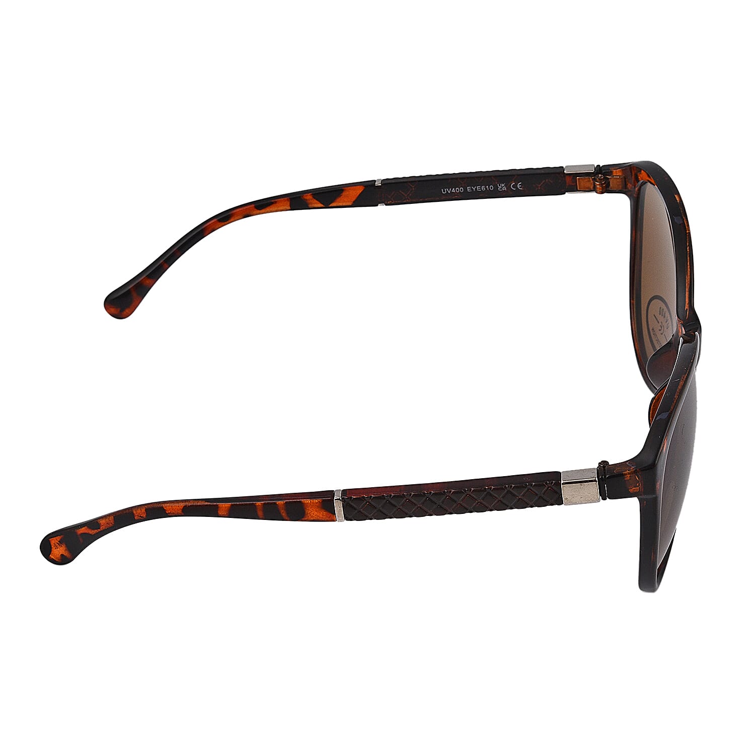 Animal Print Wayfarer Sunglasses with Polycarbonate Frame Lens - Black