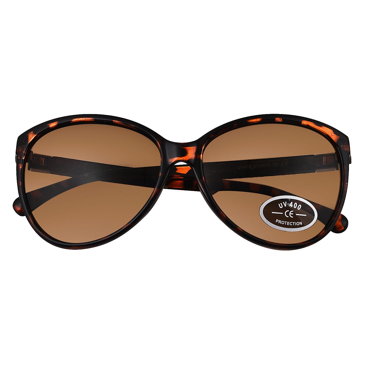 Animal Print Wayfarer Sunglasses with Polycarbonate Frame Lens - Black