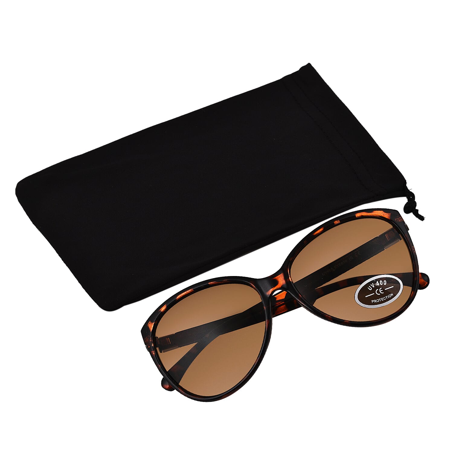 Animal Print Wayfarer Sunglasses with Polycarbonate Frame Lens - Black