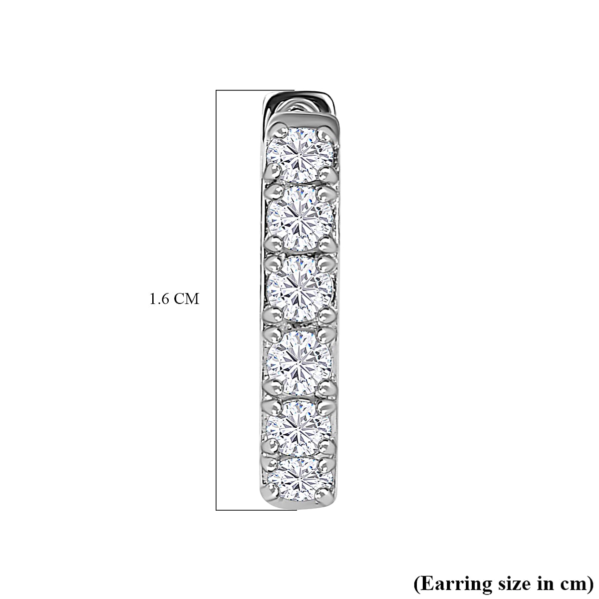Moissanite Hoop Earrings in Sterling Silver