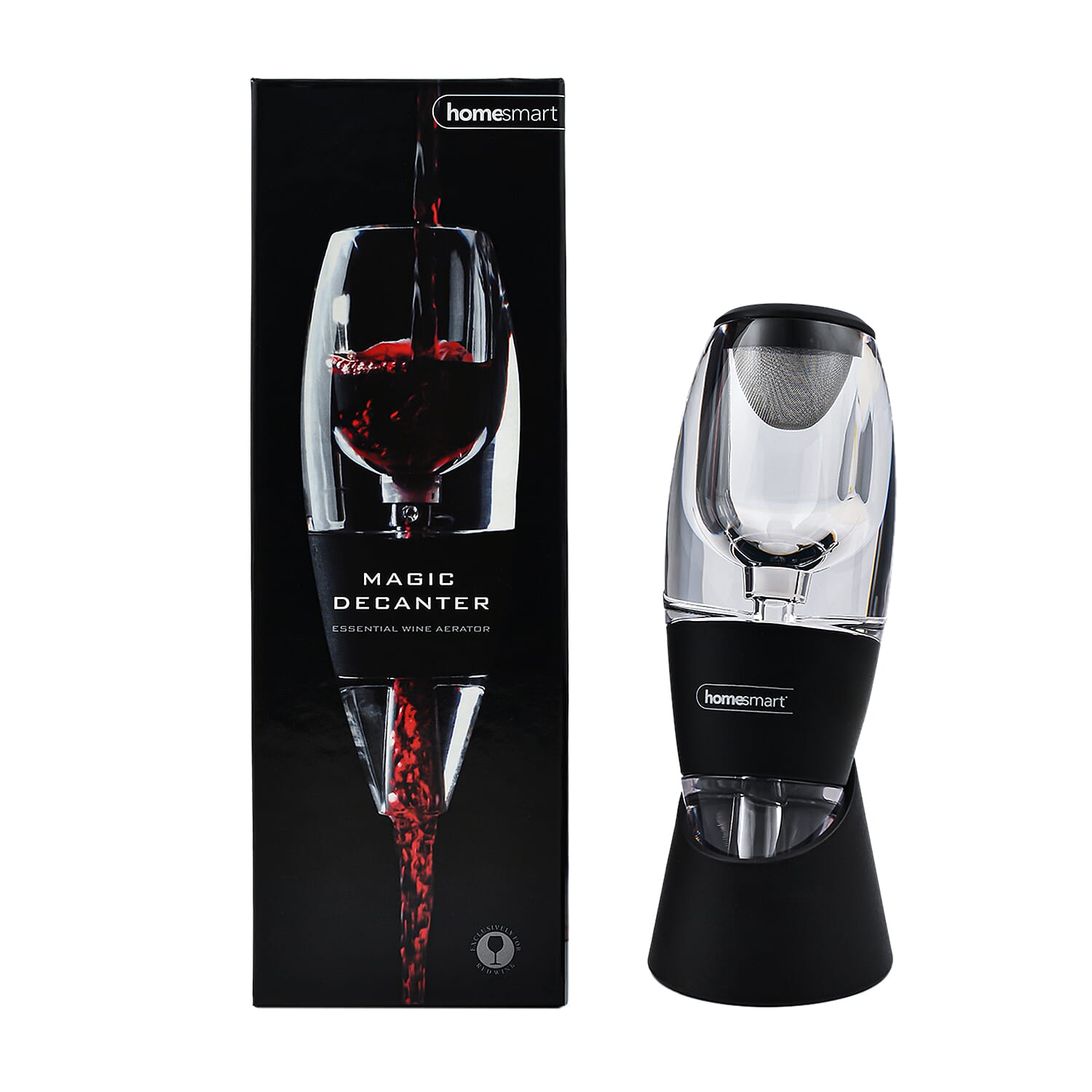 Homesmart - Magic Decanter Essential Wine Aerator - Black