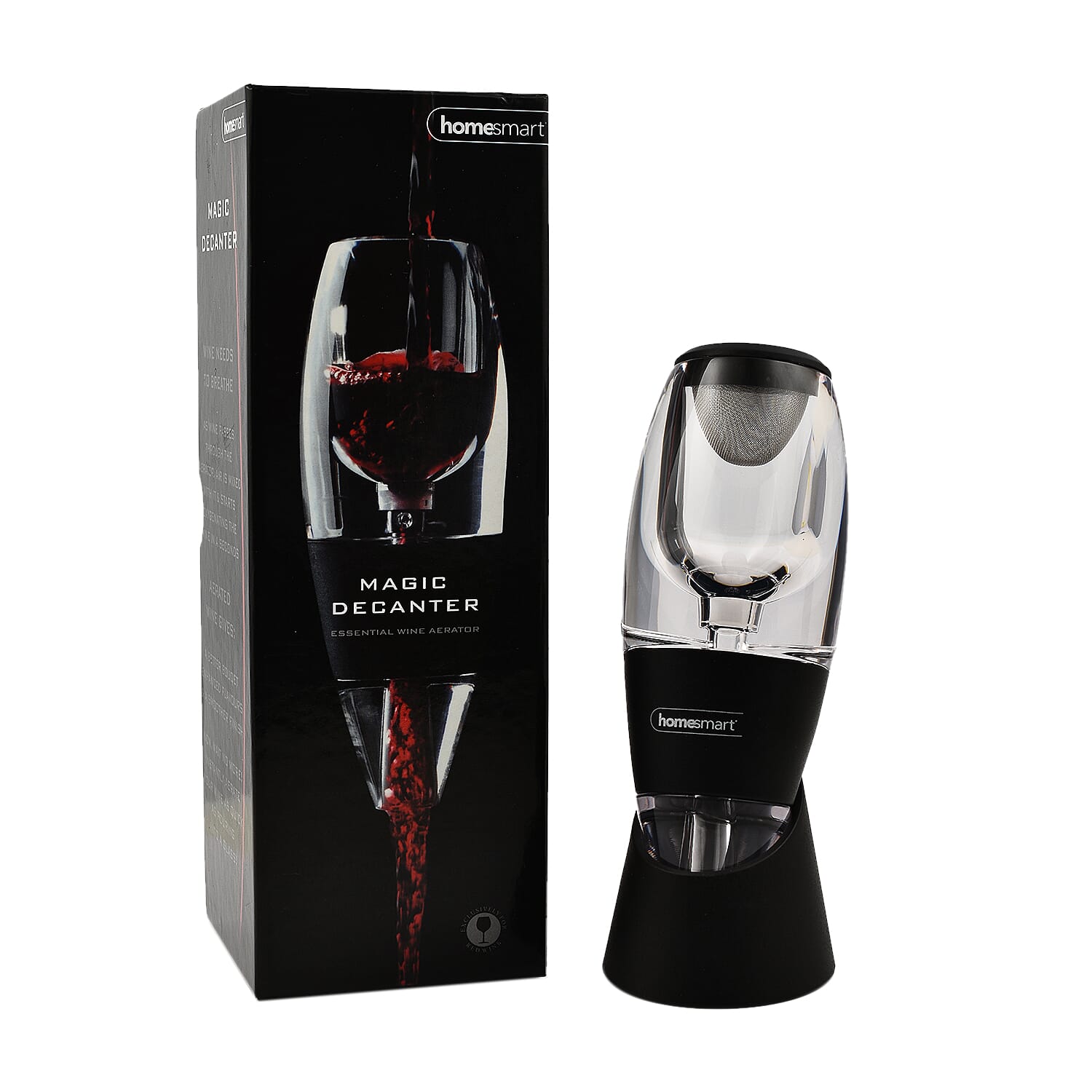 Homesmart - Magic Decanter Essential Wine Aerator - Black