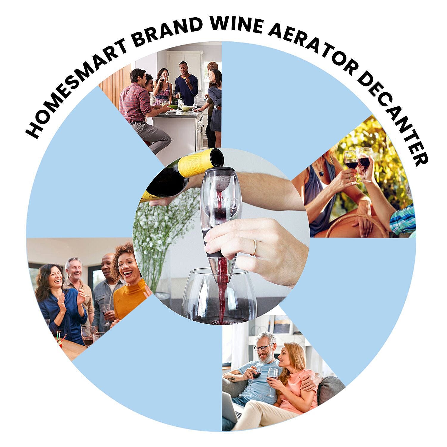 Homesmart - Magic Decanter Essential Wine Aerator - Black