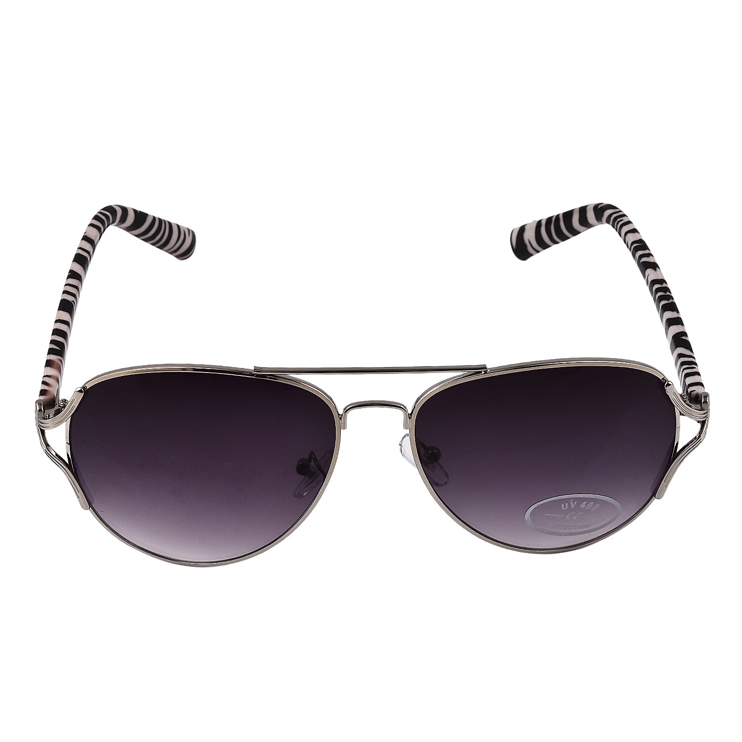 Wayfarer Sunglasses with Polycarbonate Frame Lens - Silver & Dark Blue