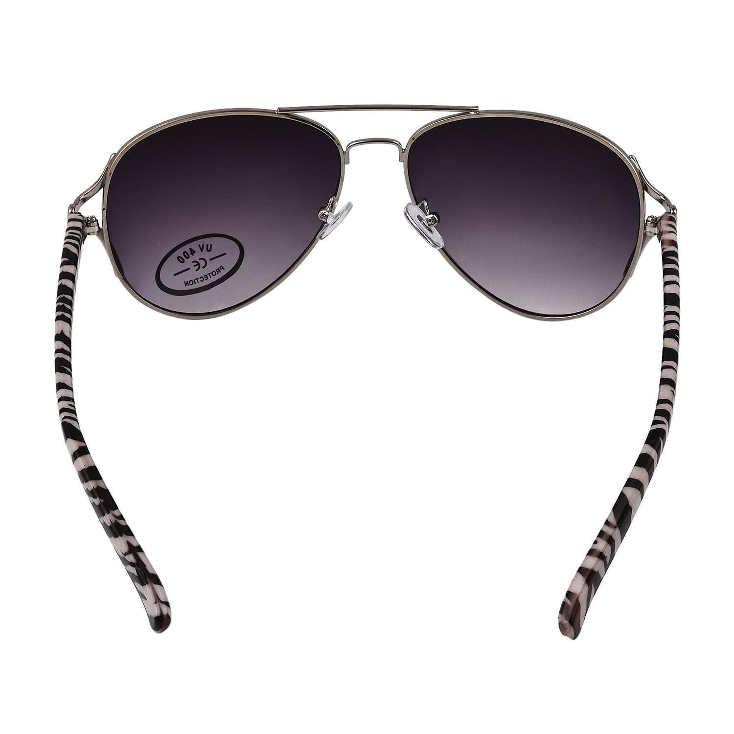 Wayfarer Sunglasses with Polycarbonate Frame Lens - Silver & Dark Blue