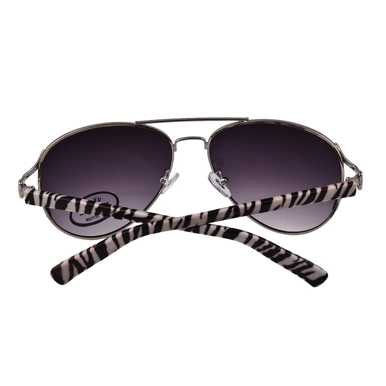 Wayfarer Sunglasses with Polycarbonate Frame Lens - Silver & Dark Blue