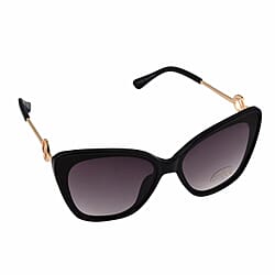 Wayfarer Sunglasses with Polycarbonate Frame Lens - Black & Gold