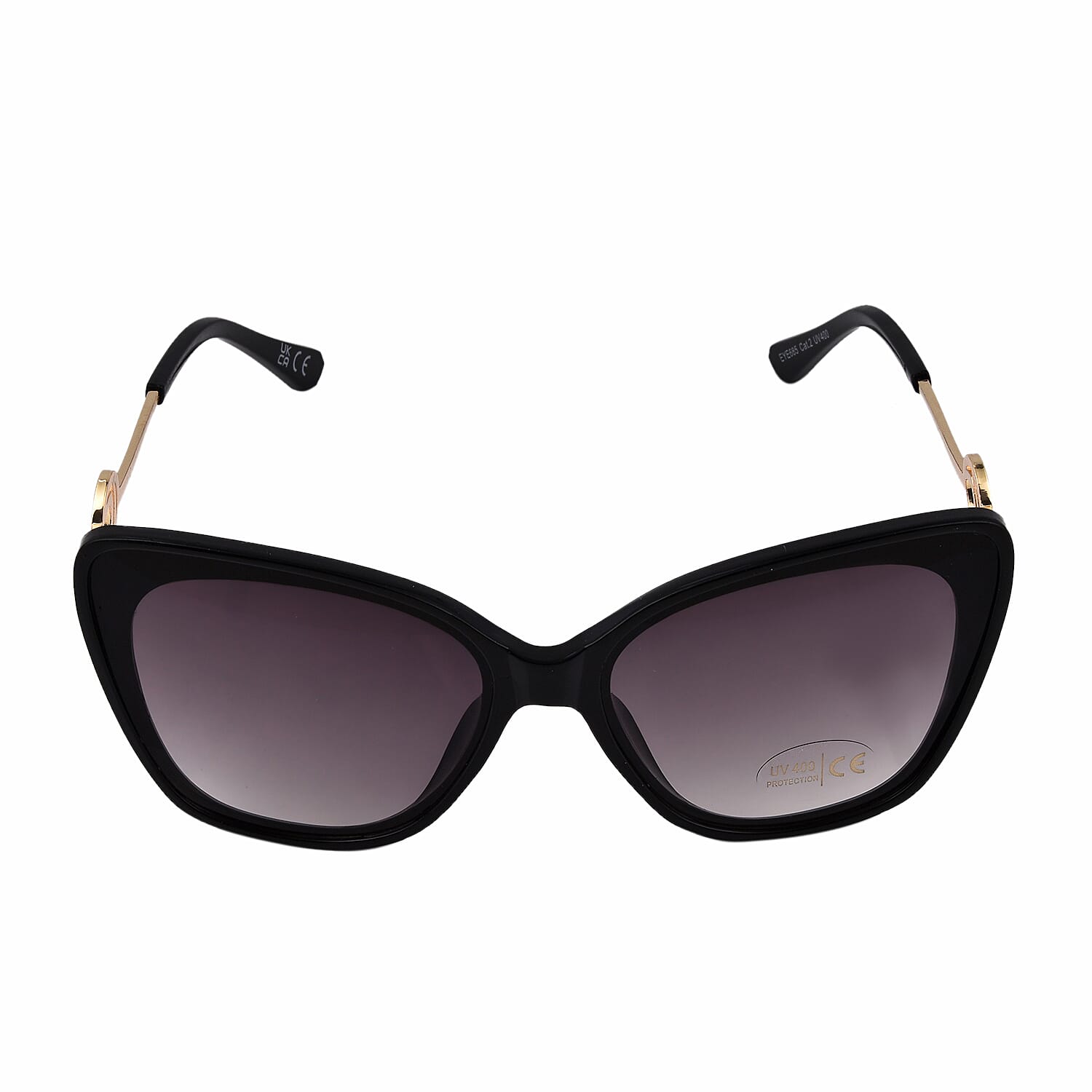 Wayfarer Sunglasses with Polycarbonate Frame Lens - Black & Gold